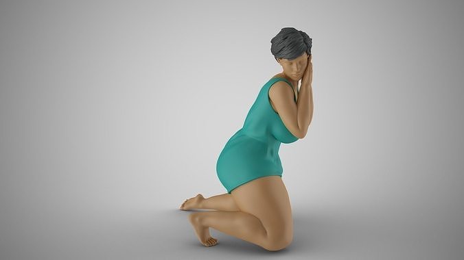 Woman Listening Through Wall 3D print model
