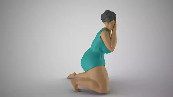 Woman Listening Through Wall 3D print model