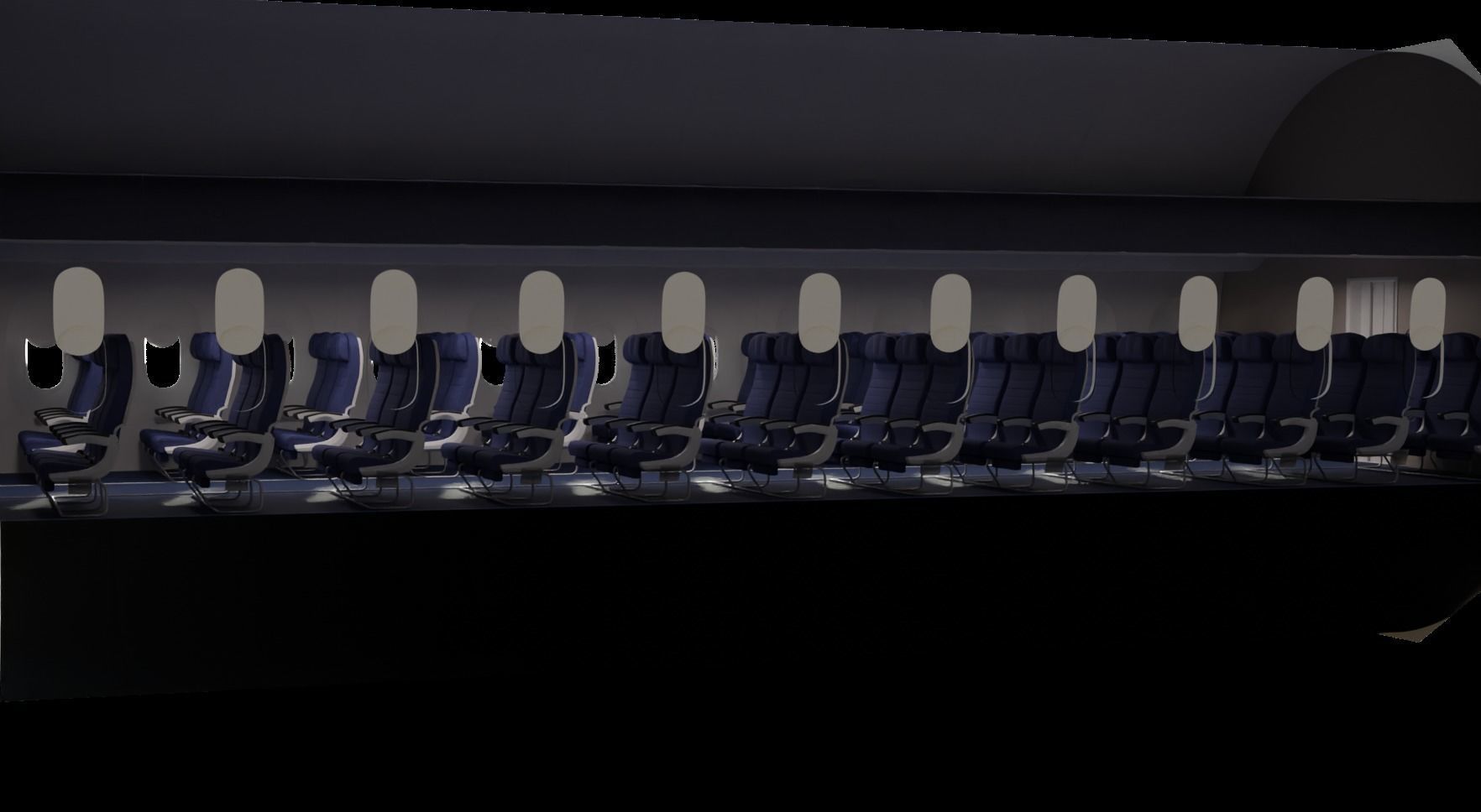 Boeing 737 Airplane Economy Seats 3D model_3