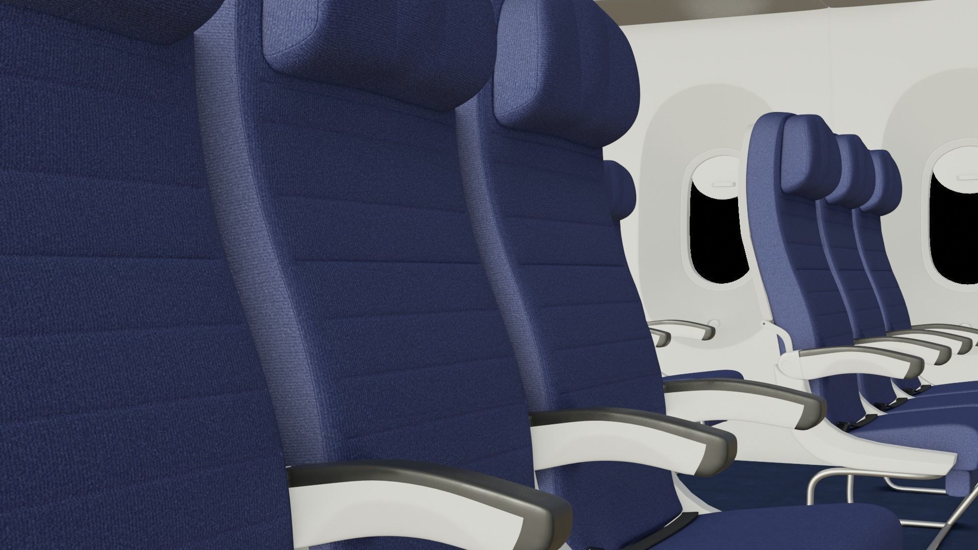 Boeing 737 Airplane Economy Seats 3D model_4
