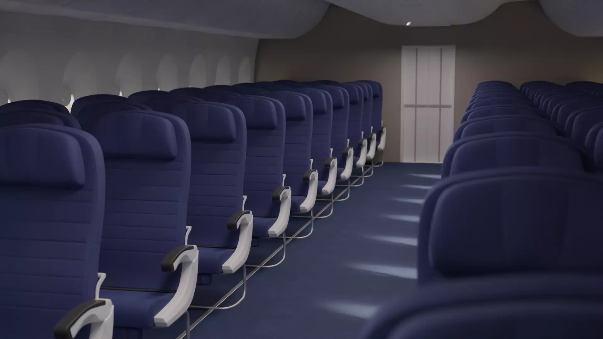 Boeing 737 Airplane Economy Seats 3D model_0
