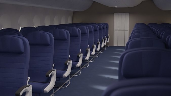 Boeing 737 Airplane Economy Seats 3D model