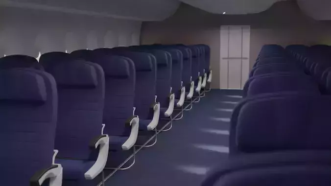 Boeing 737 Airplane Economy Seats 3D model
