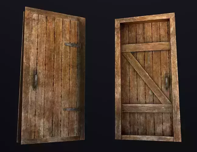 Old Wooden Door Low-poly 3D model