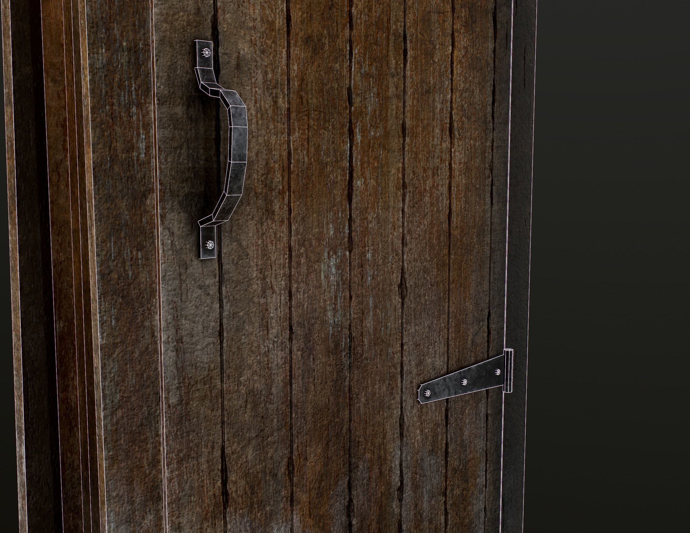 Old Wooden Door Low-poly 3D model_22