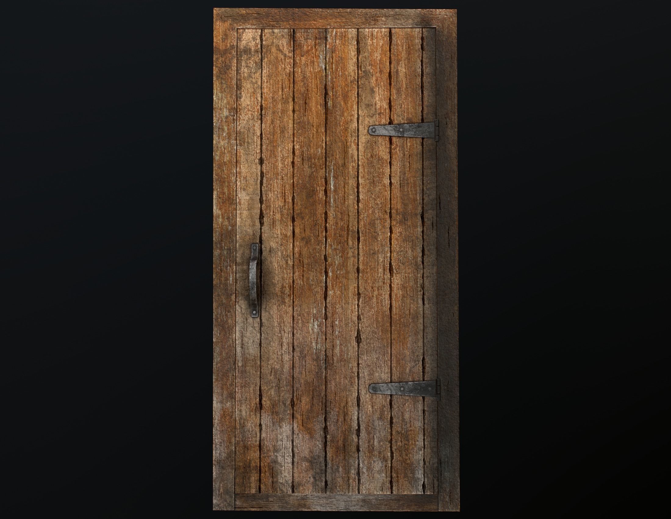 Old Wooden Door Low-poly 3D model_14
