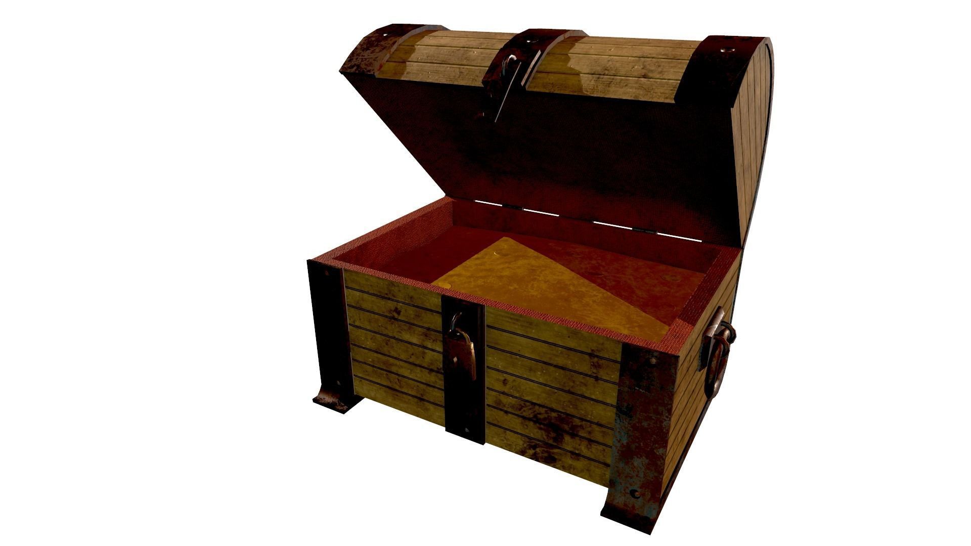 Treasure Chest - Open and Closed - Open Animation Low-poly 3D model_13