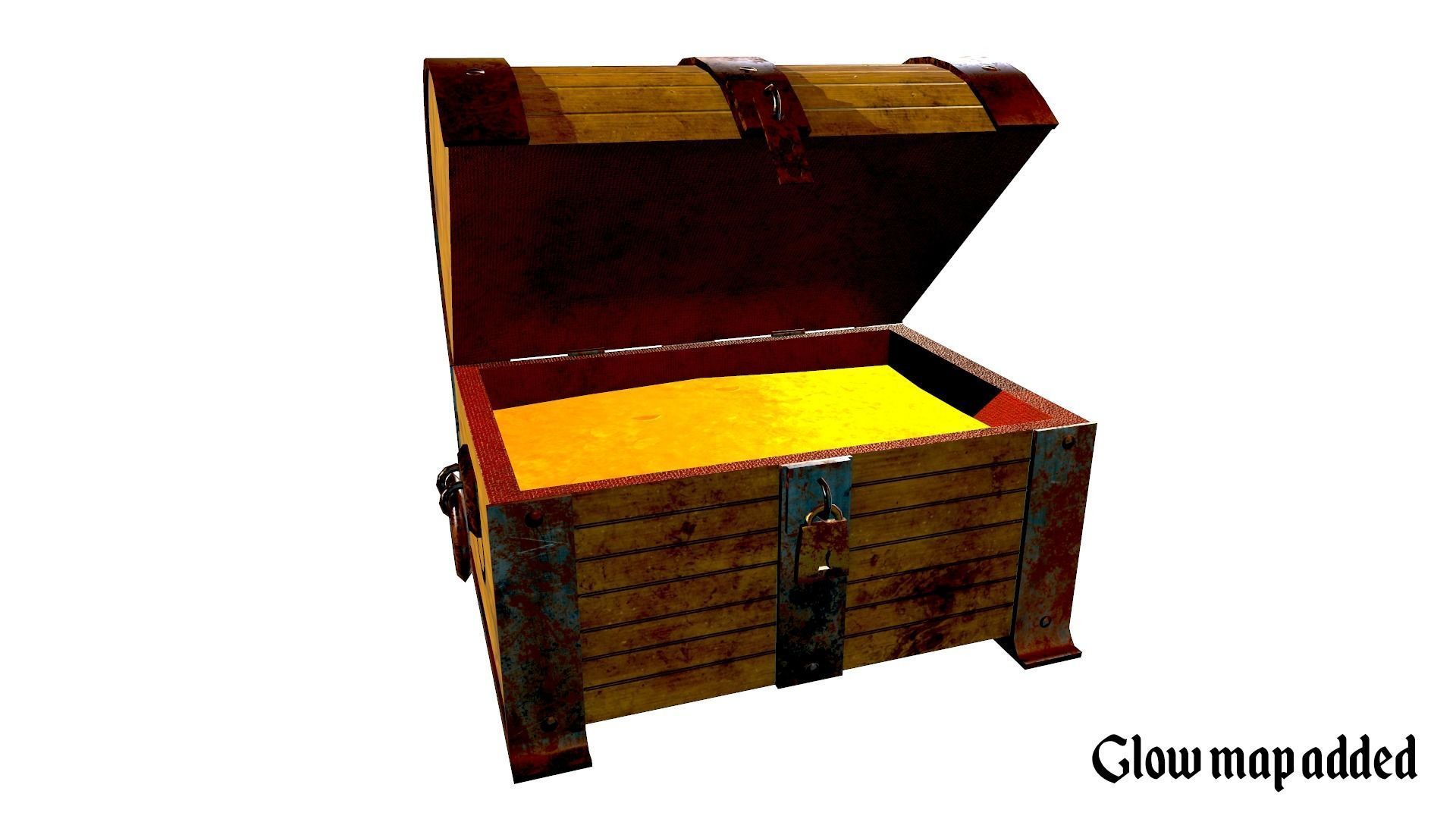 Treasure Chest - Open and Closed - Open Animation Low-poly 3D model_7