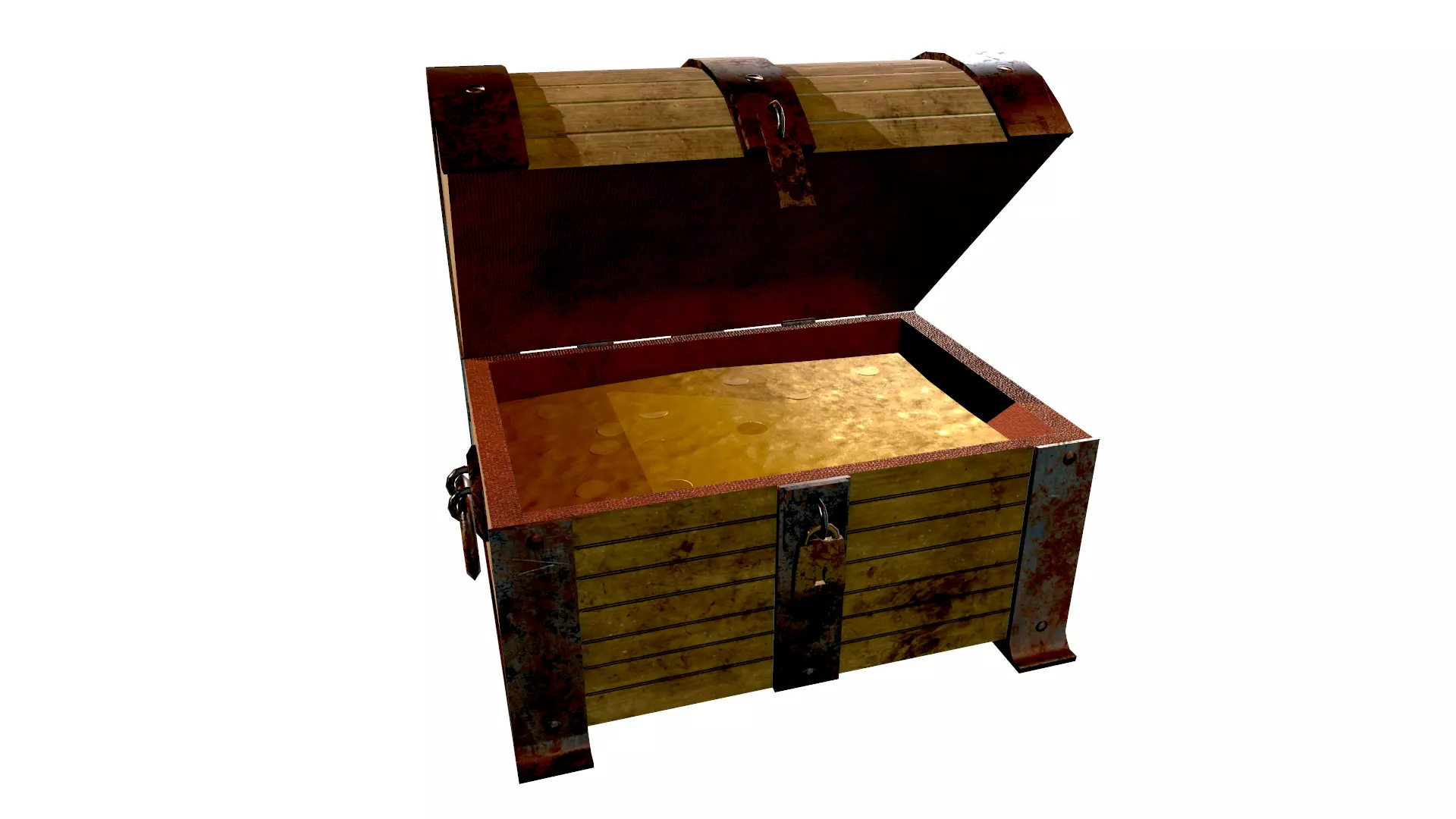 Treasure Chest - Open and Closed - Open Animation Low-poly 3D model_0