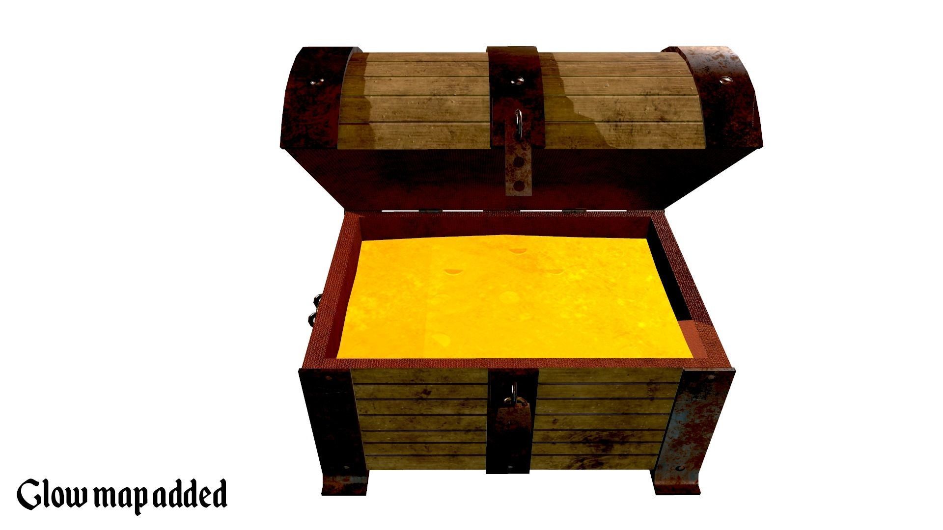 Treasure Chest - Open and Closed - Open Animation Low-poly 3D model_8