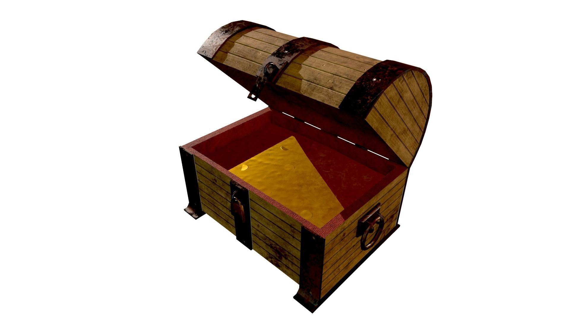 Treasure Chest - Open and Closed - Open Animation Low-poly 3D model_6