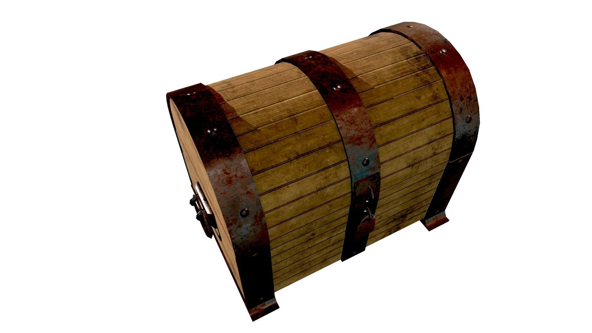 Treasure Chest - Open and Closed - Open Animation Low-poly 3D model_9