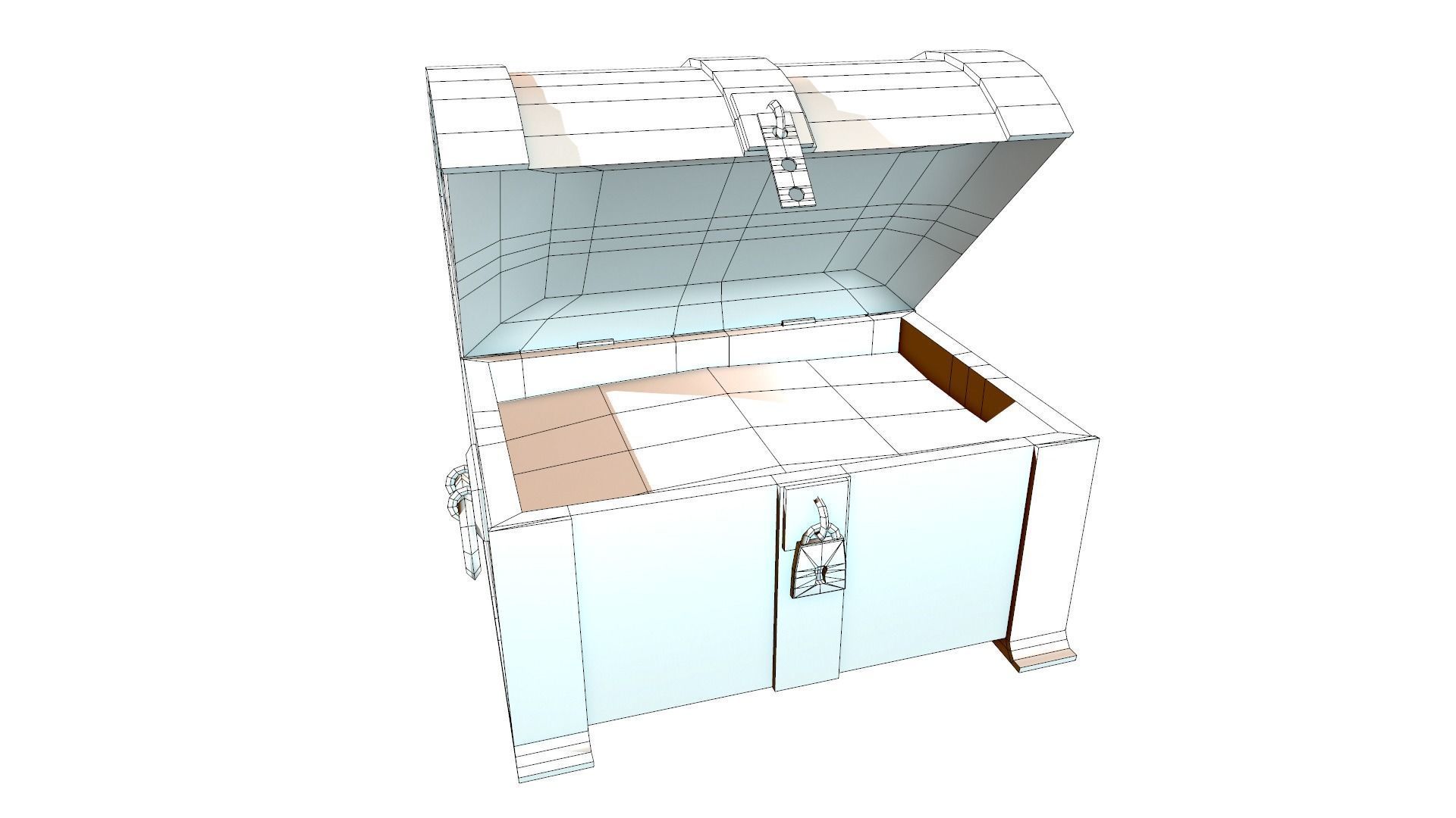 Treasure Chest - Open and Closed - Open Animation Low-poly 3D model_1