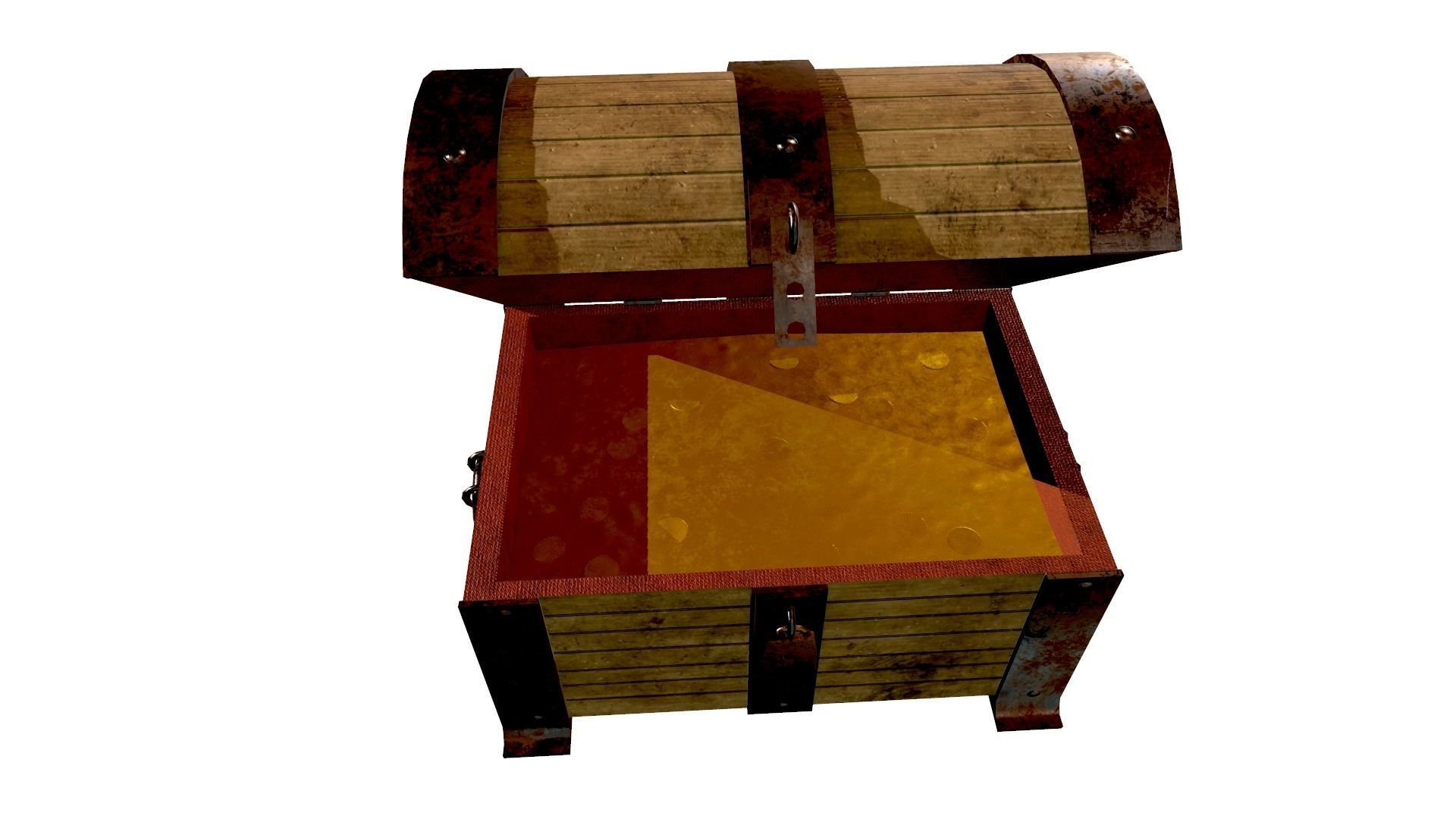 Treasure Chest - Open and Closed - Open Animation Low-poly 3D model_12