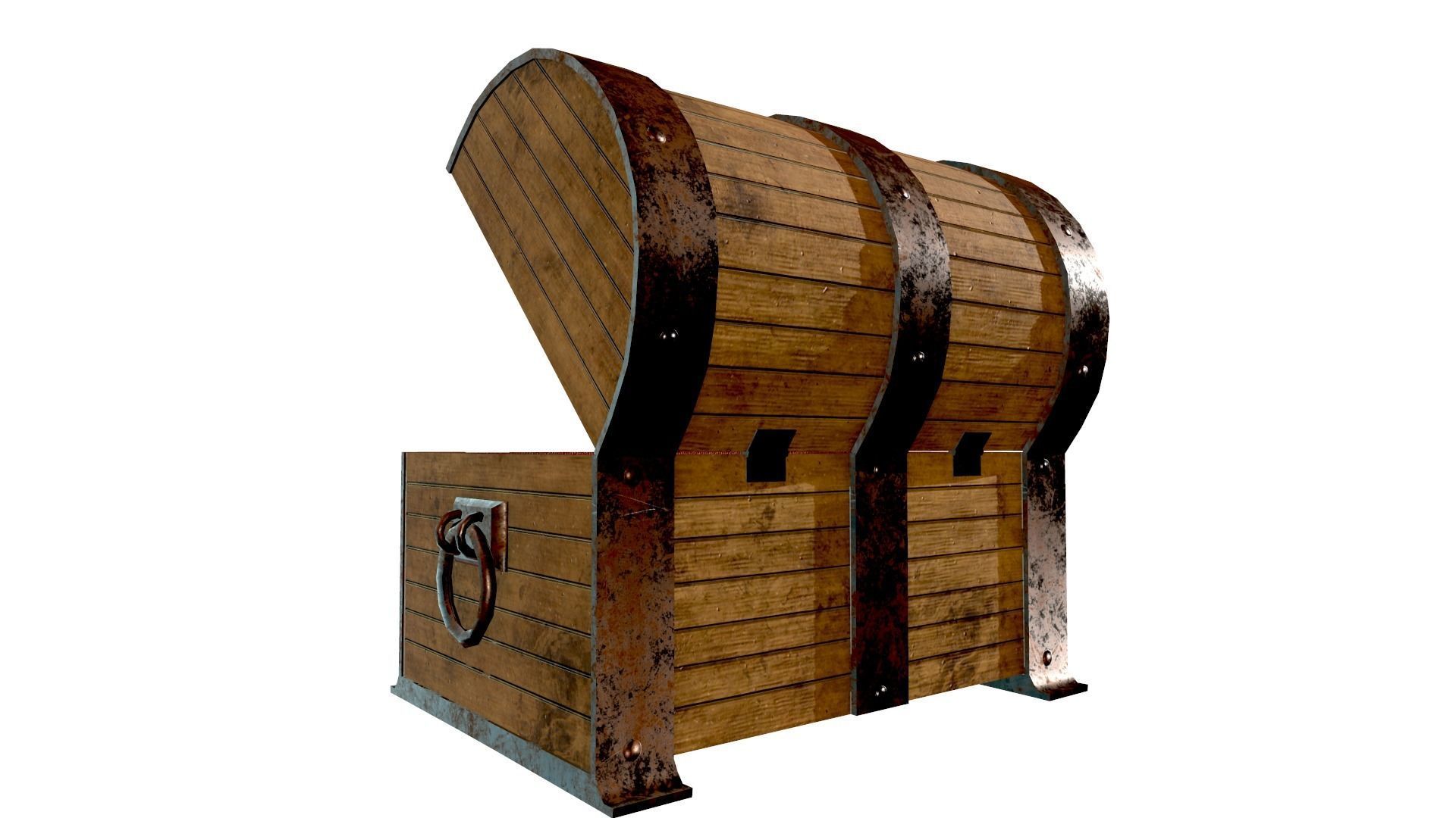 Treasure Chest - Open and Closed - Open Animation Low-poly 3D model_5