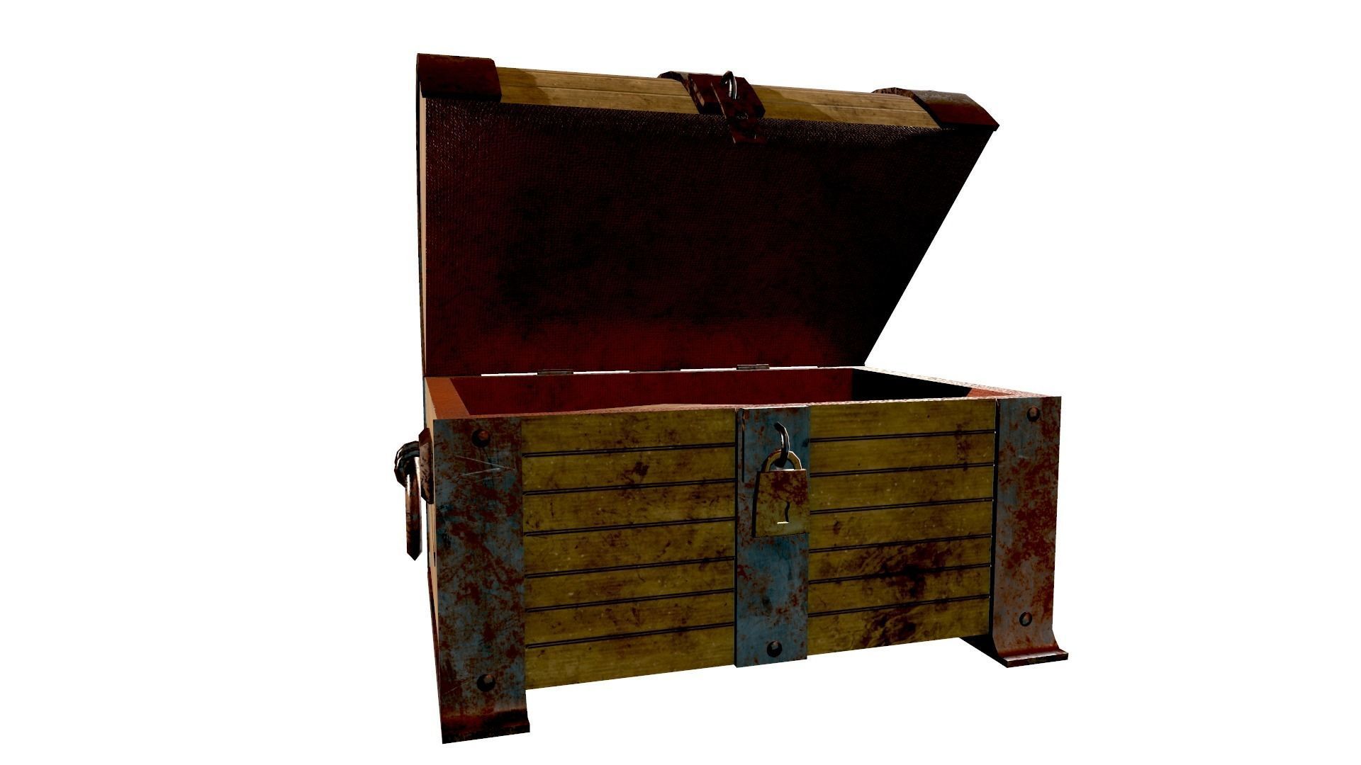 Treasure Chest - Open and Closed - Open Animation Low-poly 3D model_4