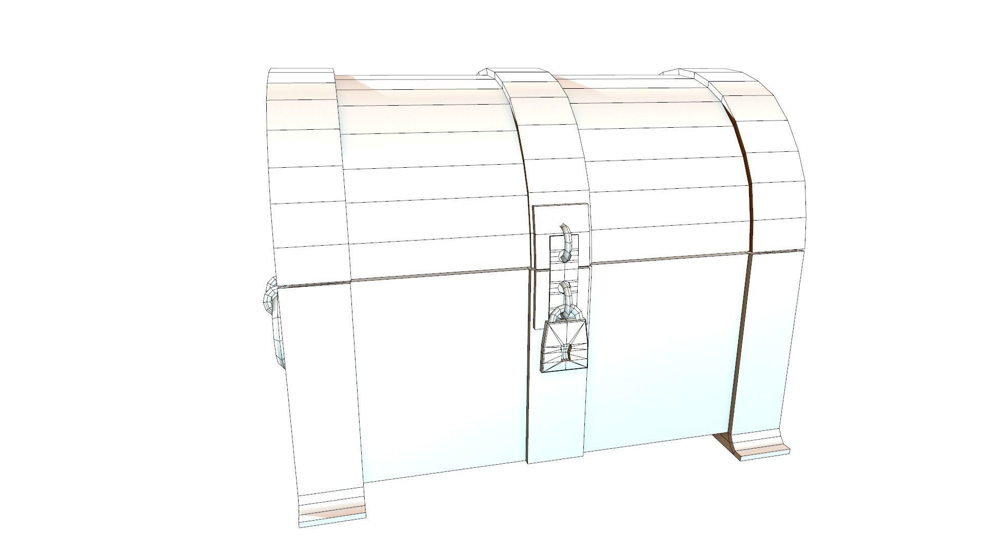 Treasure Chest - Open and Closed - Open Animation Low-poly 3D model_3