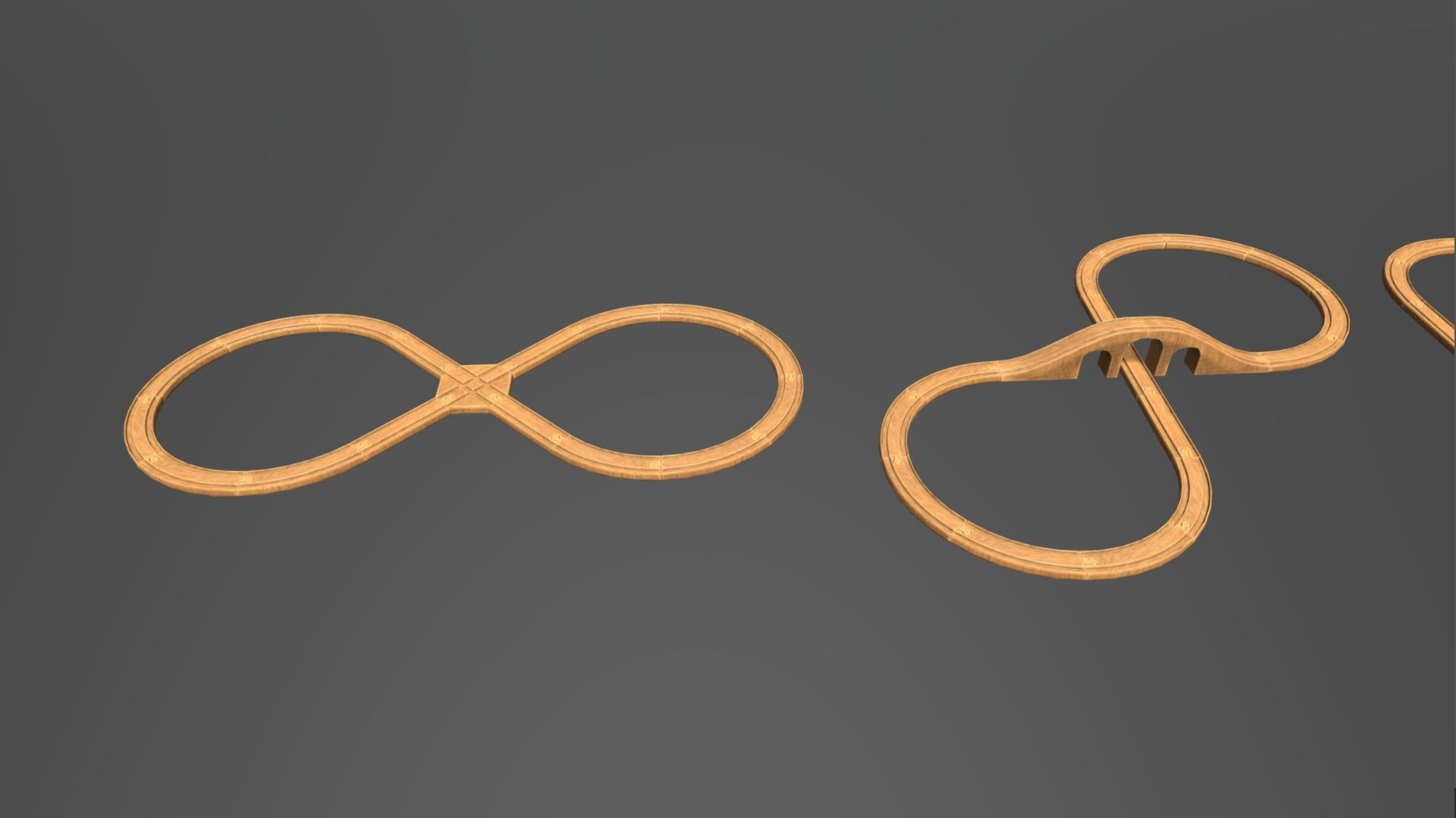 Wooden Toy Train Set Low-poly 3D model_10