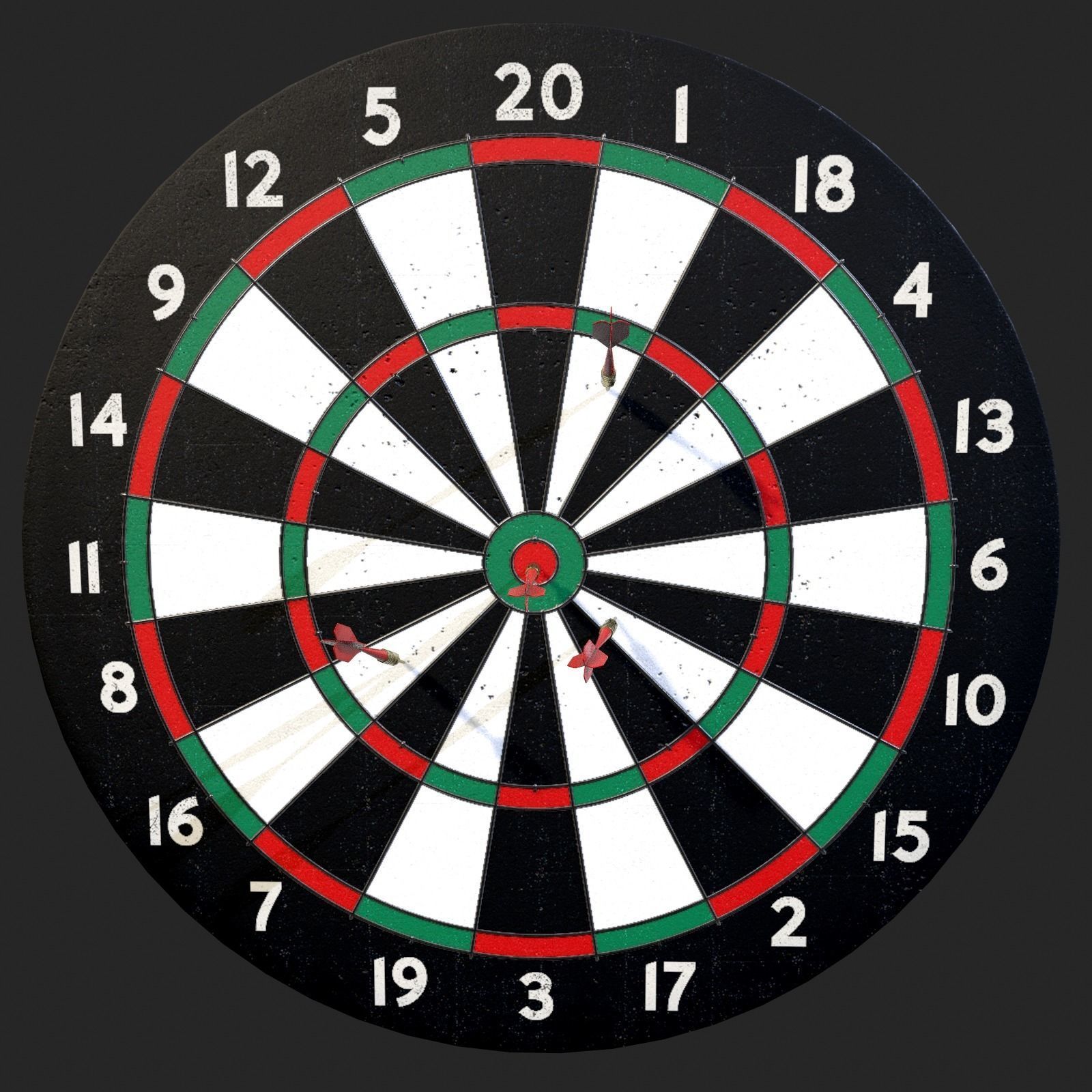 Dartboard Low-poly 3D model_3