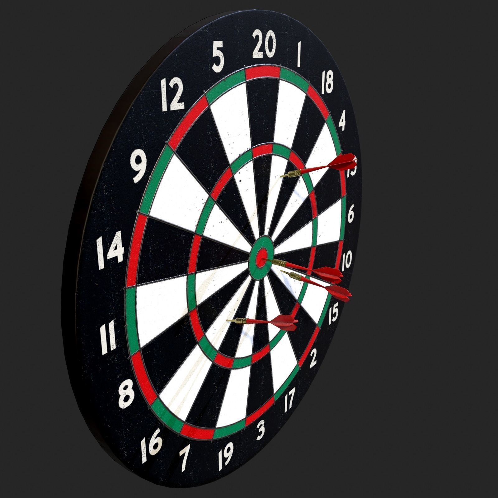 Dartboard Low-poly 3D model_4