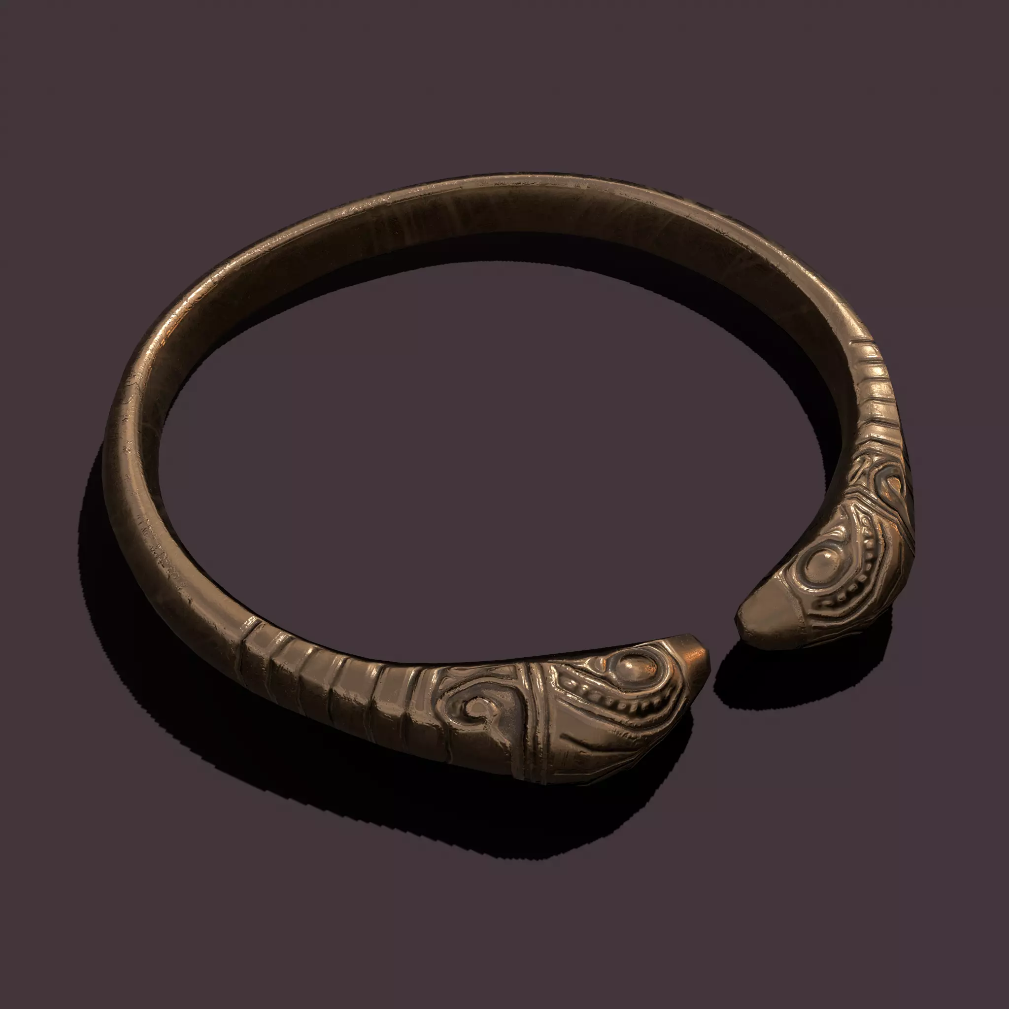 Golden Bird Ring Bracelet 3D Model Low-poly 3D model_0