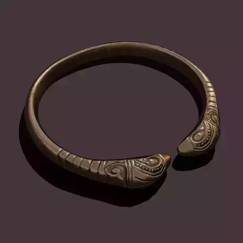 Golden Bird Ring Bracelet 3D Model Low-poly 3D model
