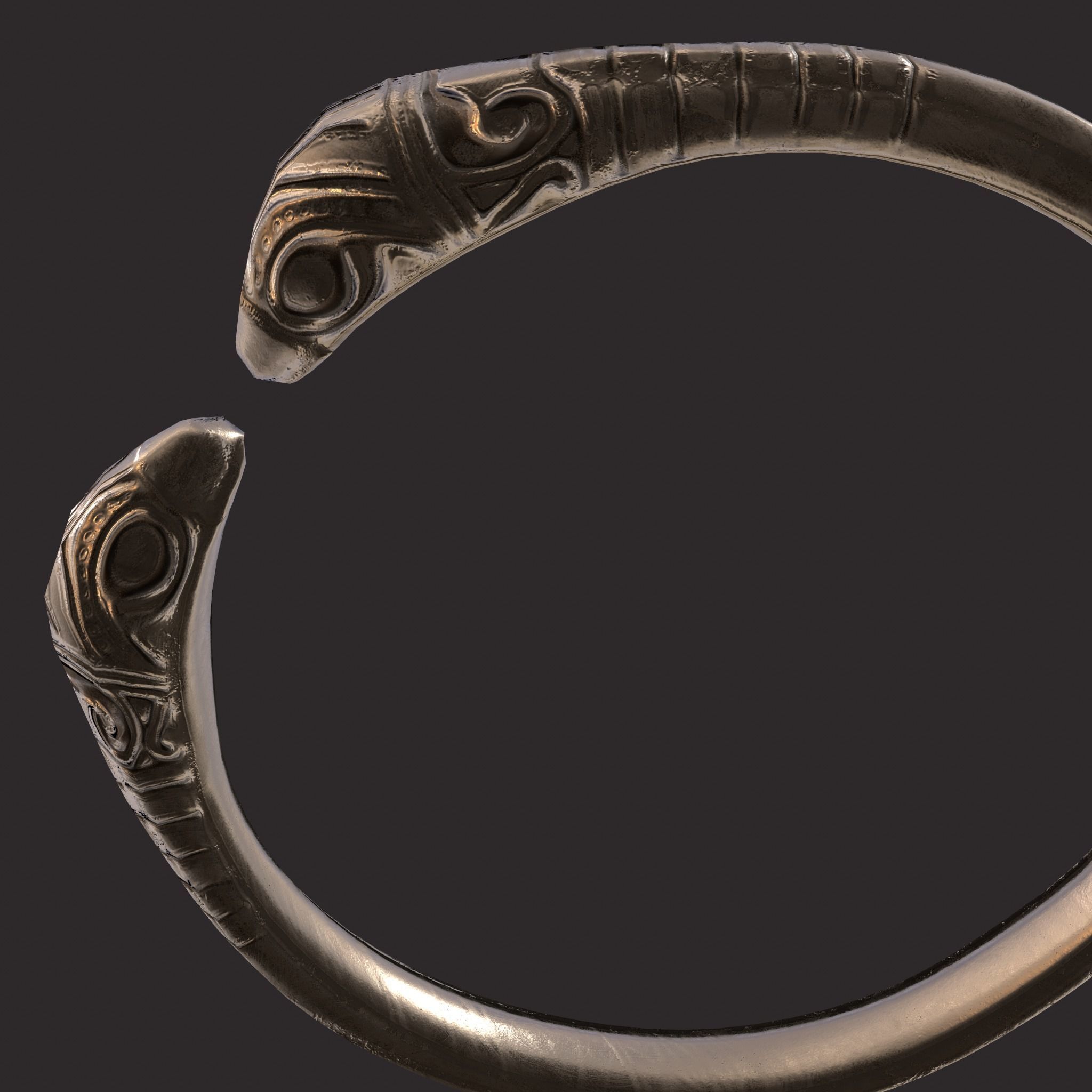 Golden Bird Ring Bracelet 3D Model Low-poly 3D model_17