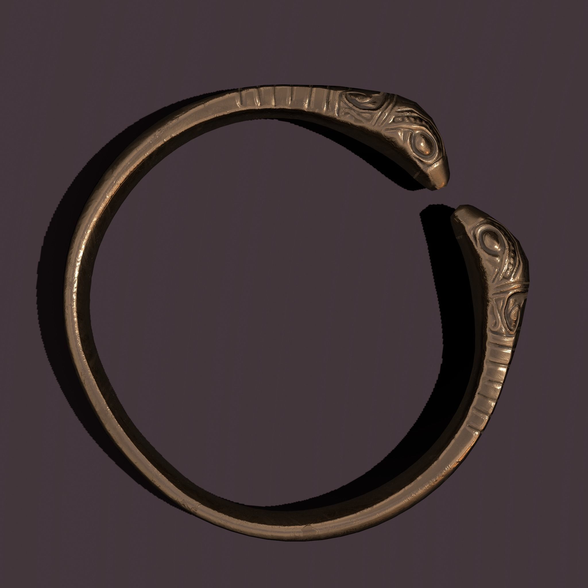Golden Bird Ring Bracelet 3D Model Low-poly 3D model_8