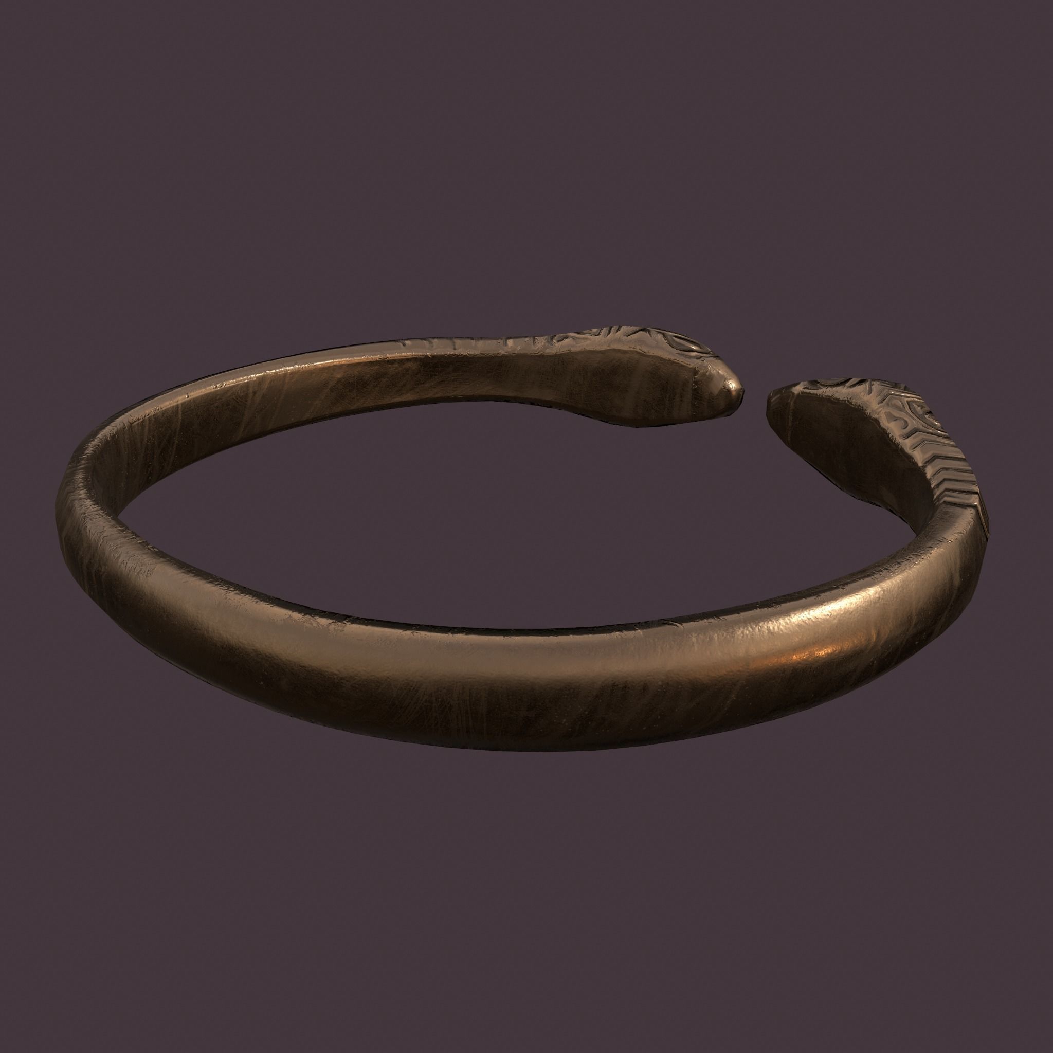 Golden Bird Ring Bracelet 3D Model Low-poly 3D model_10