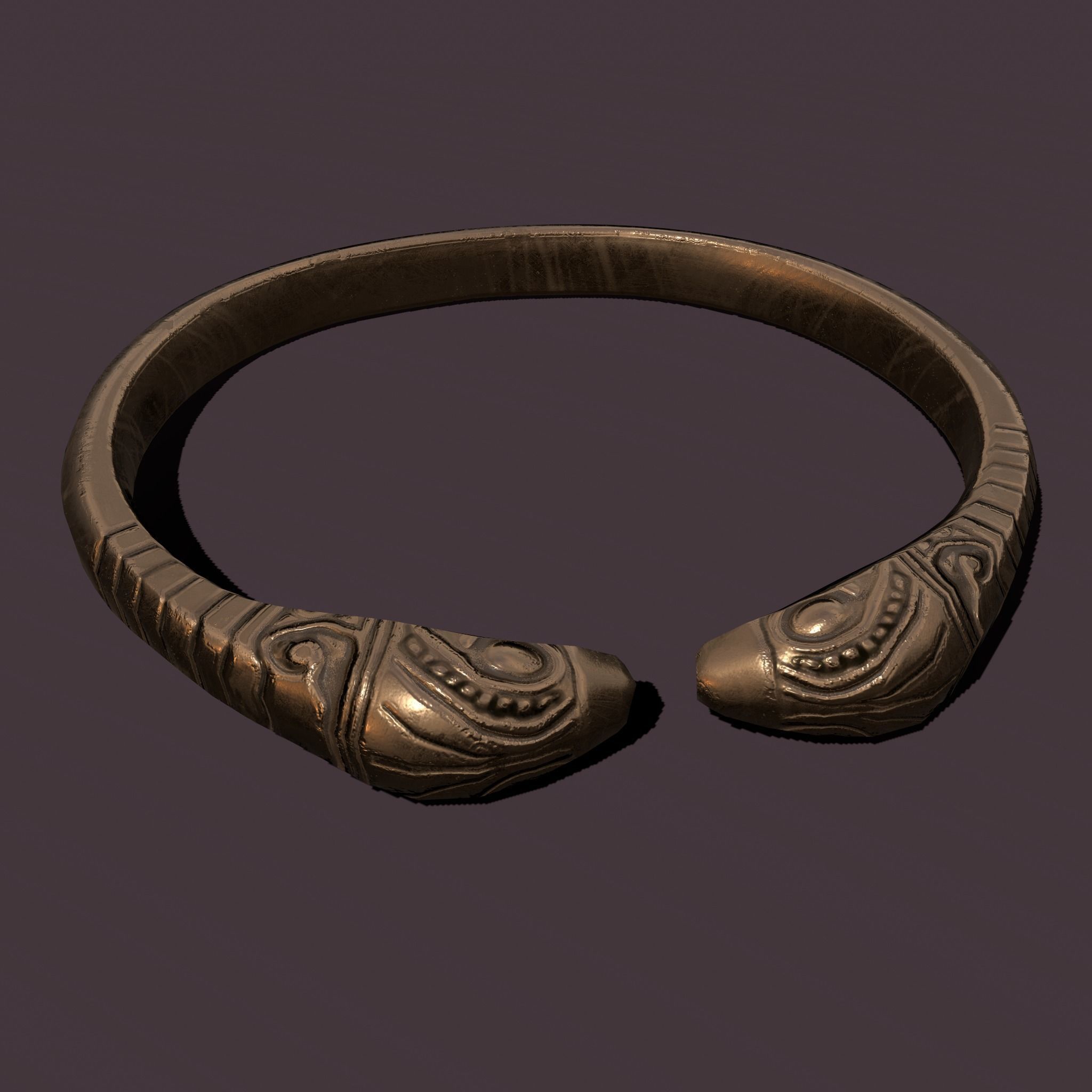 Golden Bird Ring Bracelet 3D Model Low-poly 3D model_9