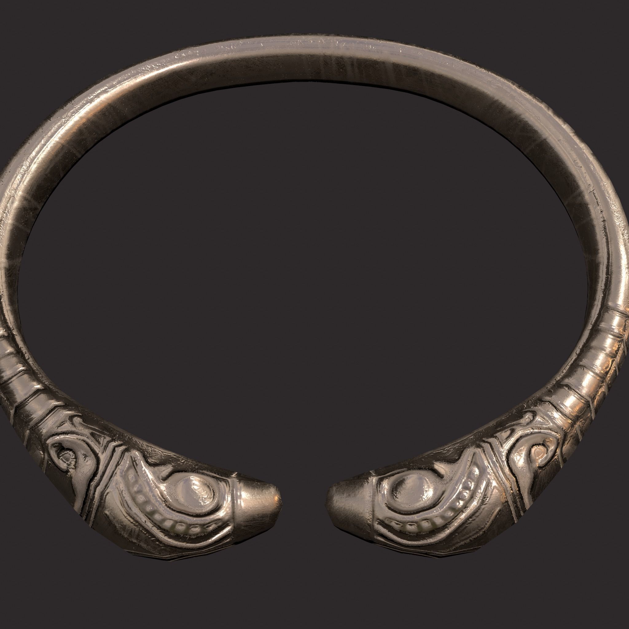 Golden Bird Ring Bracelet 3D Model Low-poly 3D model_15