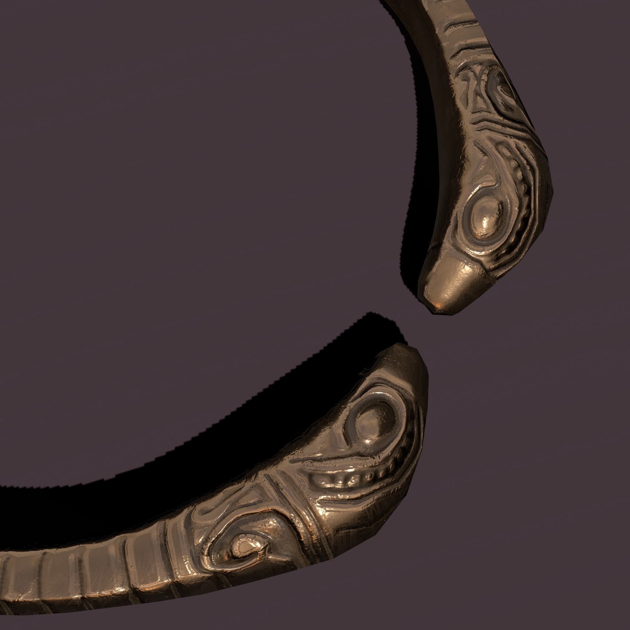 Golden Bird Ring Bracelet 3D Model Low-poly 3D model_7