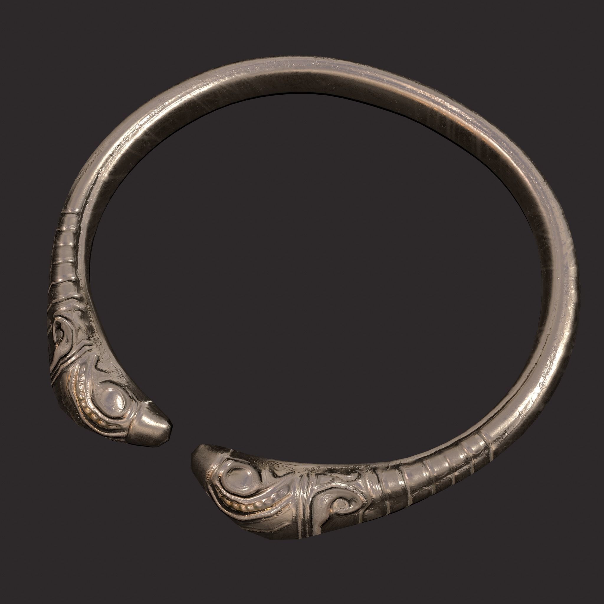 Golden Bird Ring Bracelet 3D Model Low-poly 3D model_18