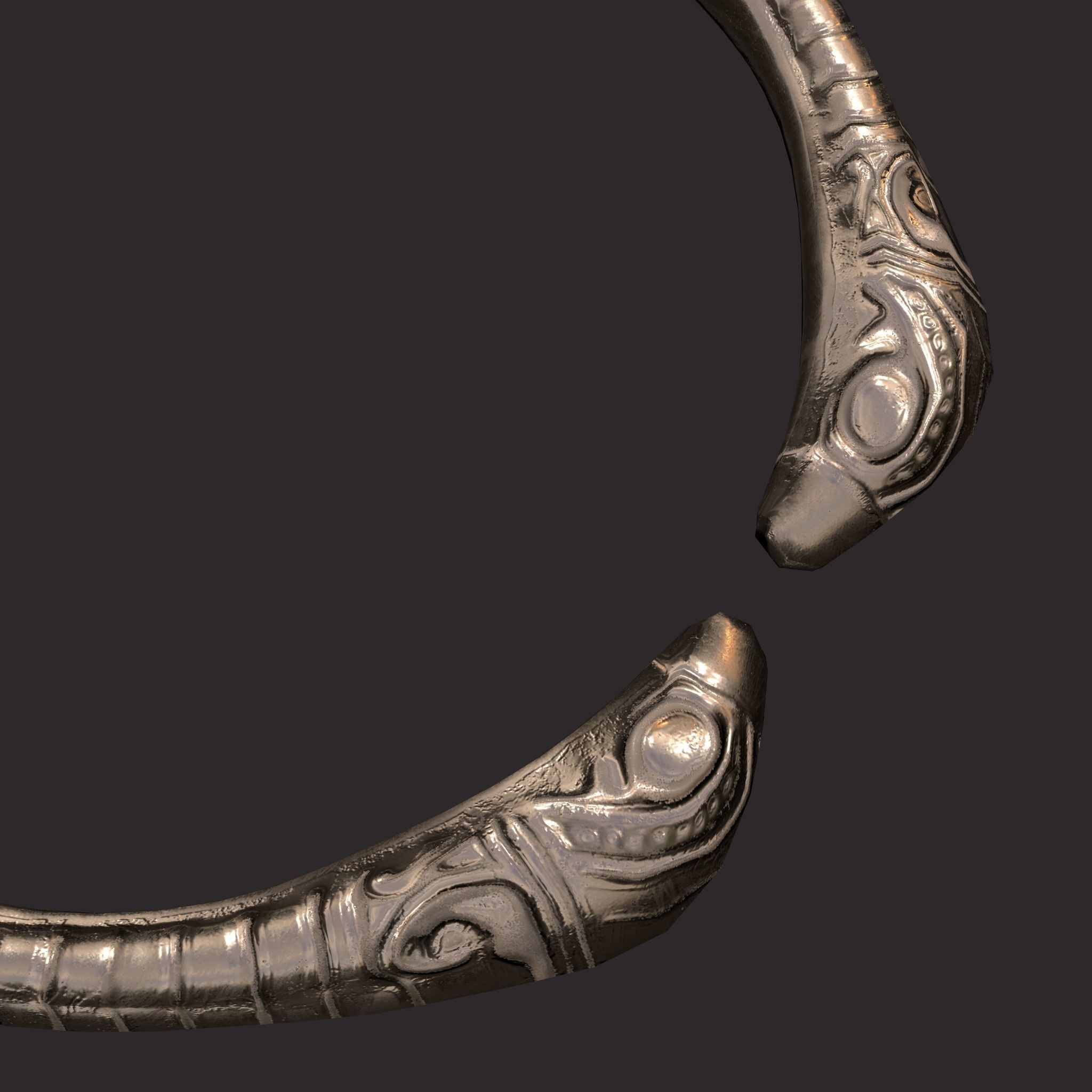 Golden Bird Ring Bracelet 3D Model Low-poly 3D model_12