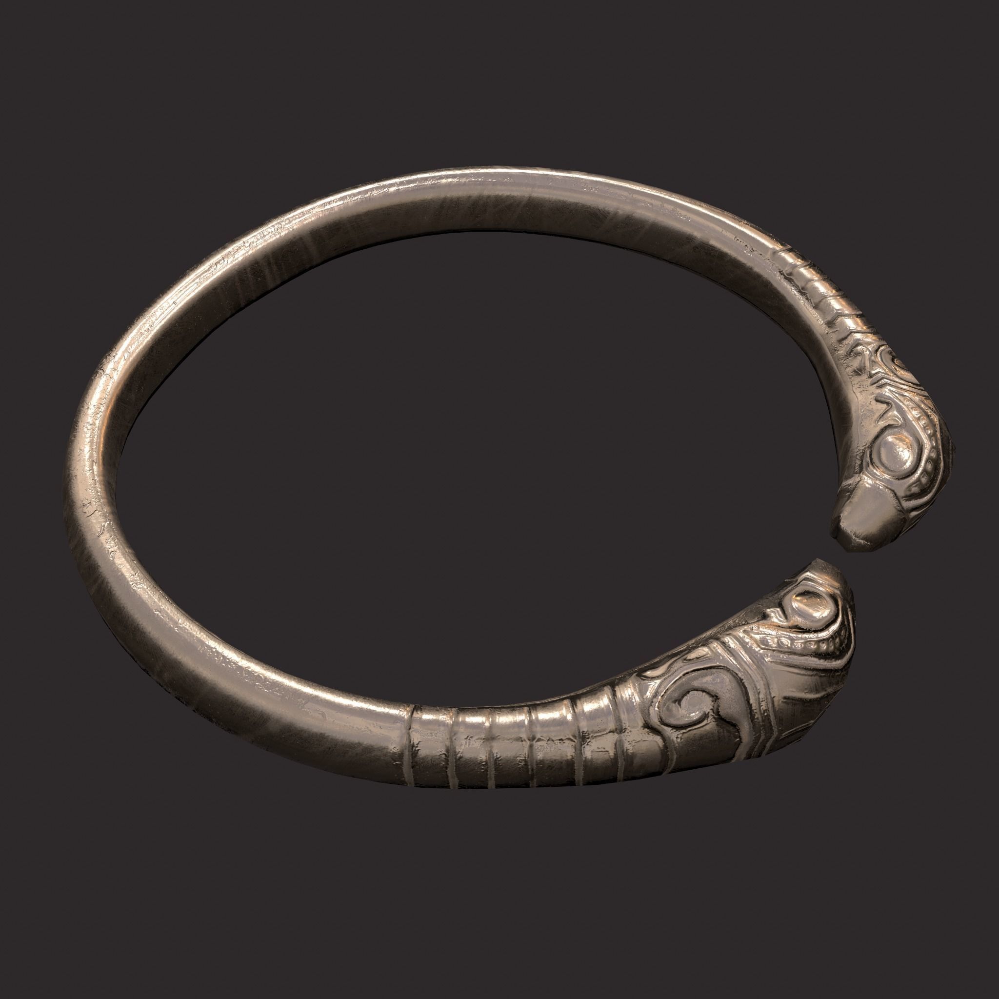 Golden Bird Ring Bracelet 3D Model Low-poly 3D model_13