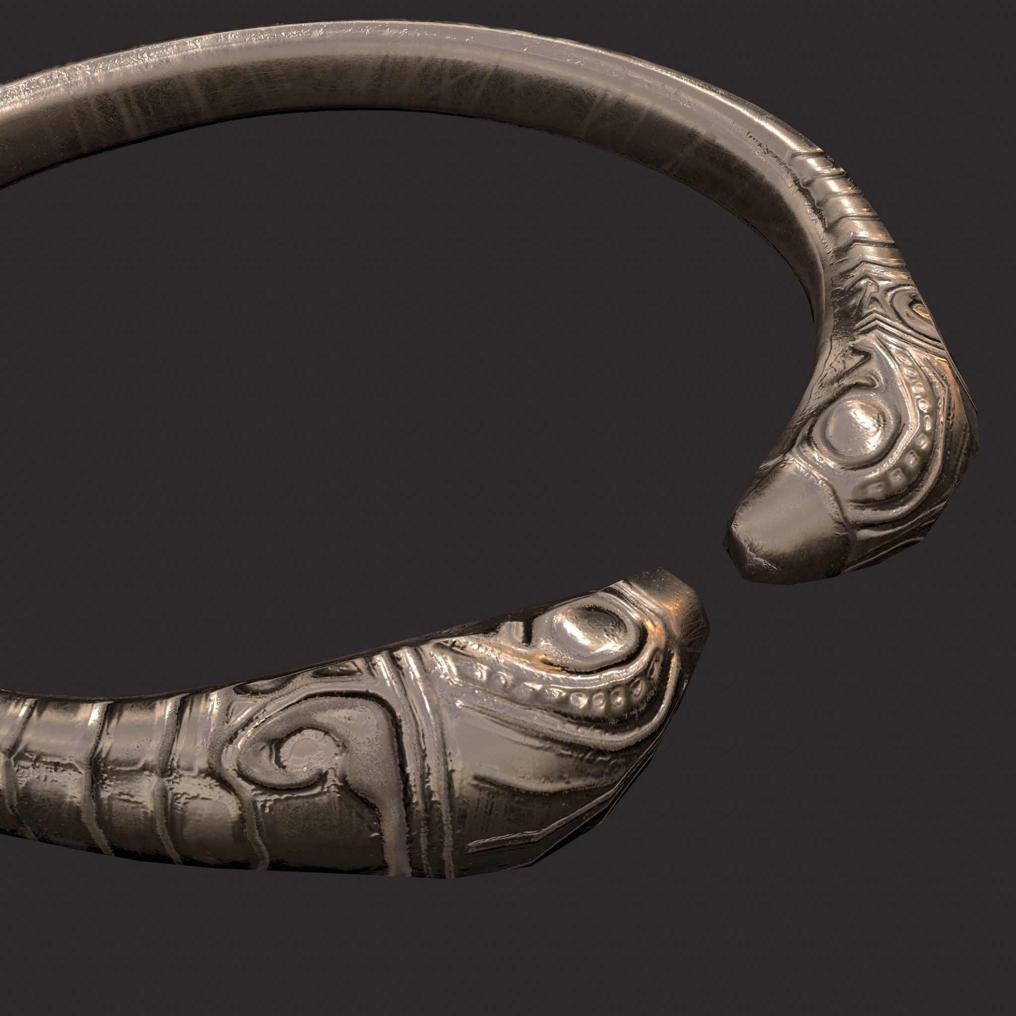 Golden Bird Ring Bracelet 3D Model Low-poly 3D model_20