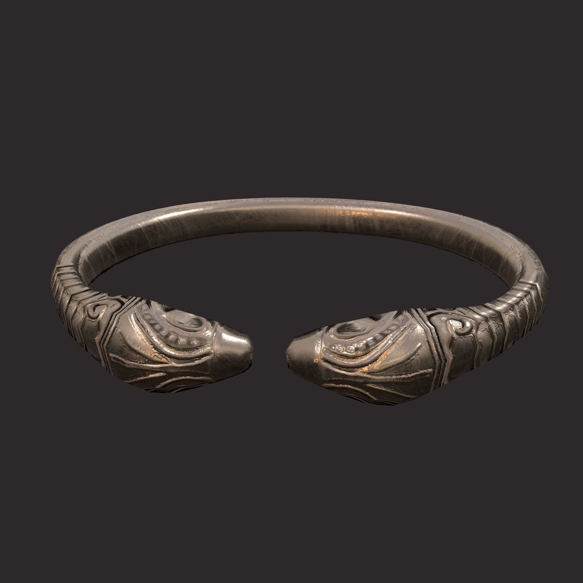 Golden Bird Ring Bracelet 3D Model Low-poly 3D model_14