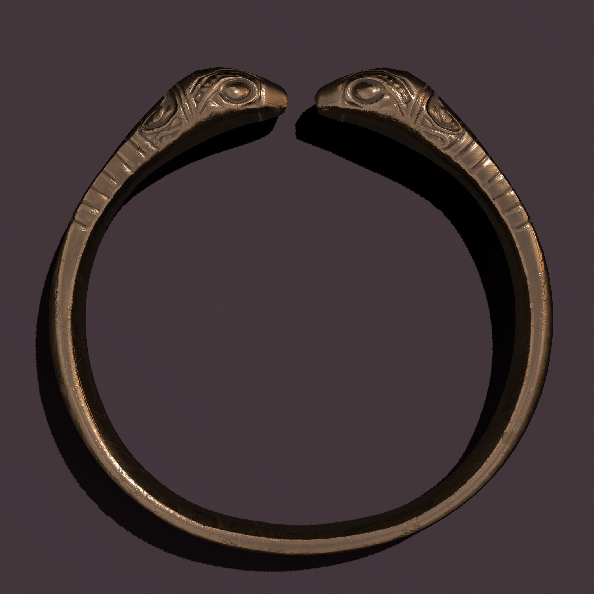 Golden Bird Ring Bracelet 3D Model Low-poly 3D model_5