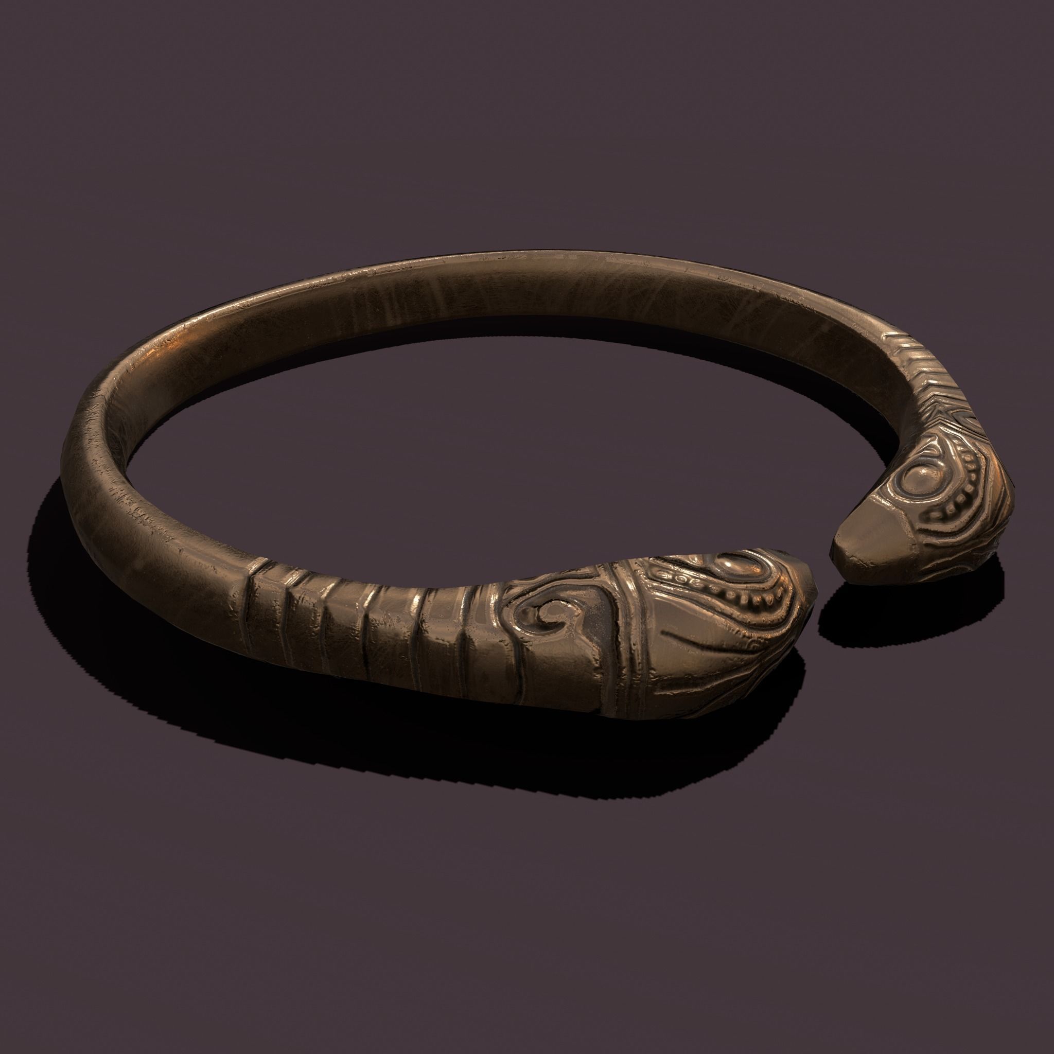 Golden Bird Ring Bracelet 3D Model Low-poly 3D model_3