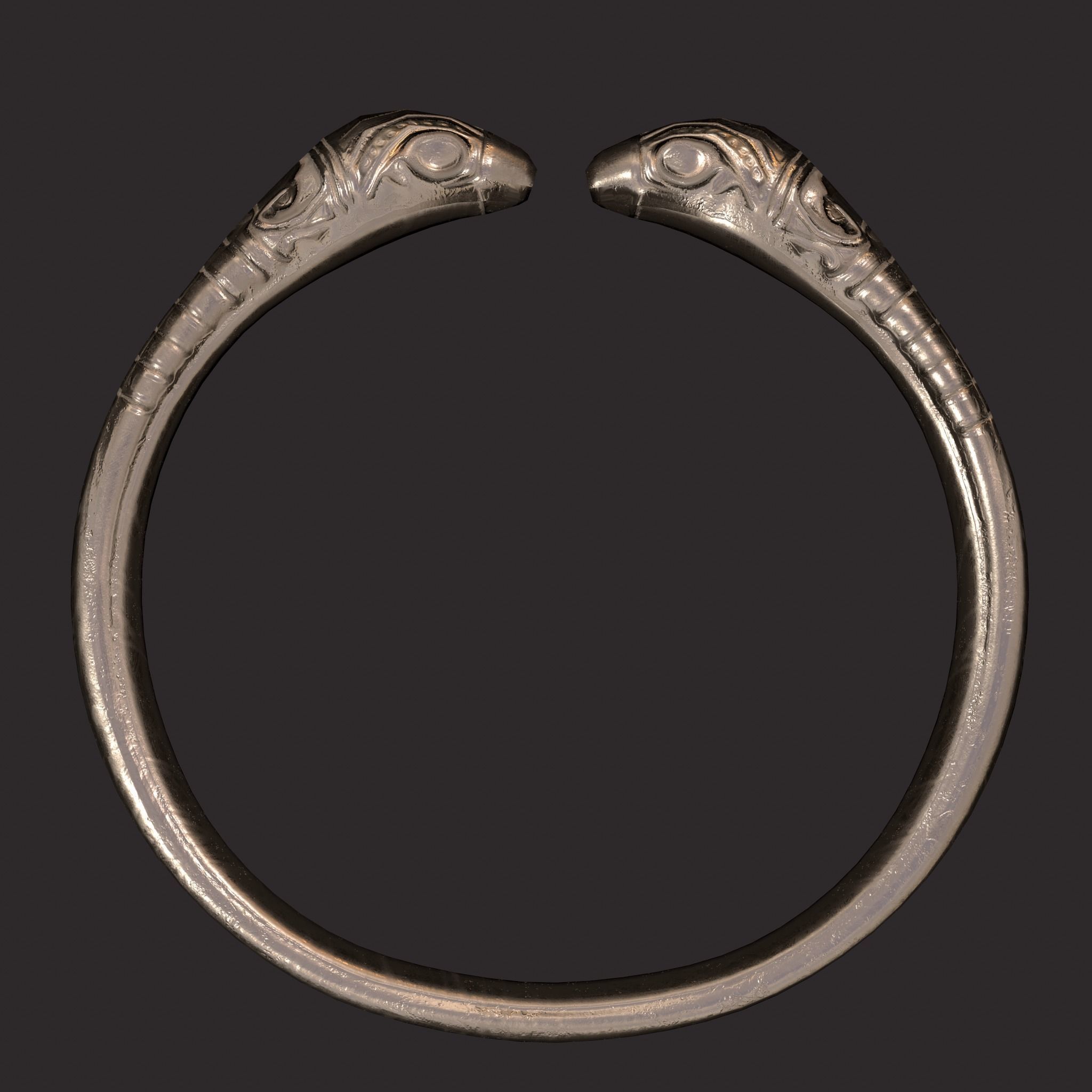 Golden Bird Ring Bracelet 3D Model Low-poly 3D model_16