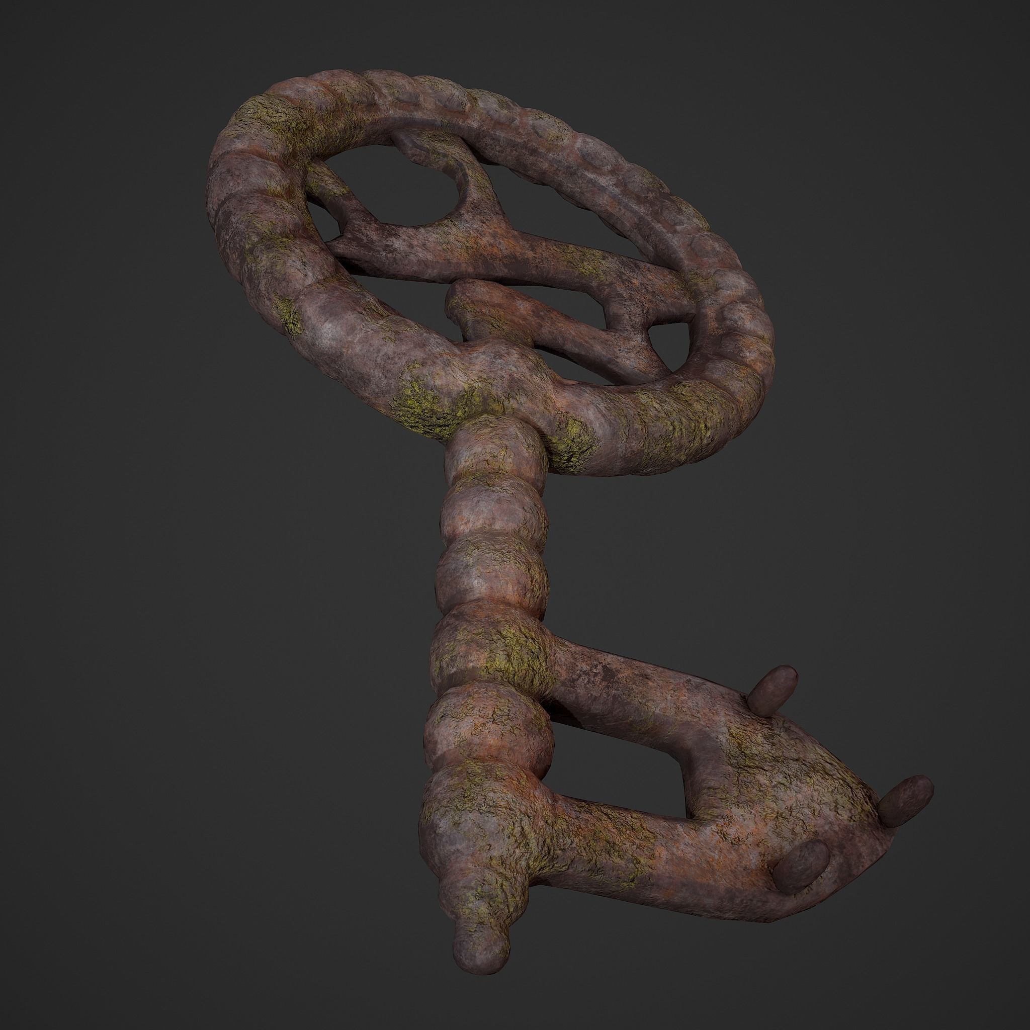 Ancient Medieval Key 3D model_13