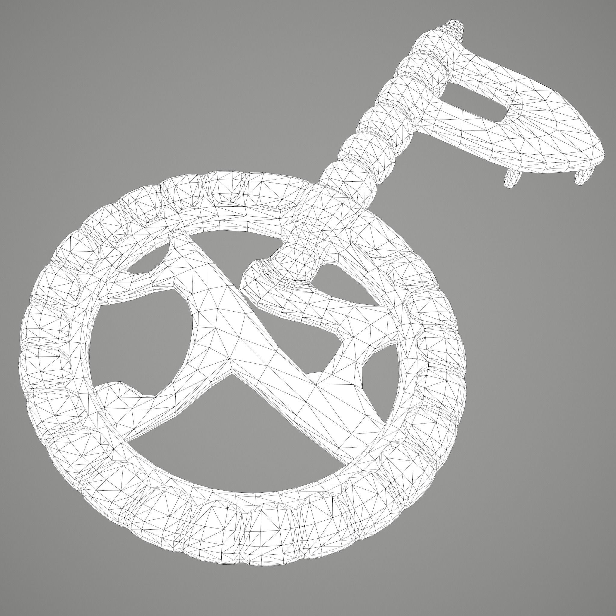 Ancient Medieval Key 3D model_32