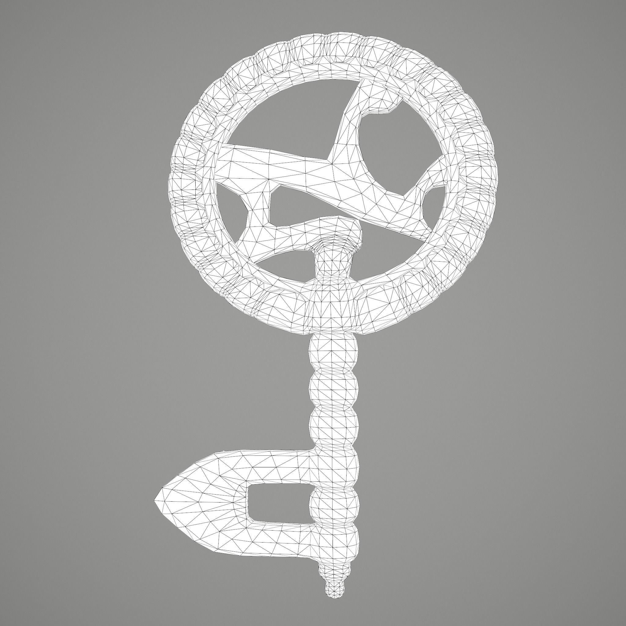 Ancient Medieval Key 3D model_36
