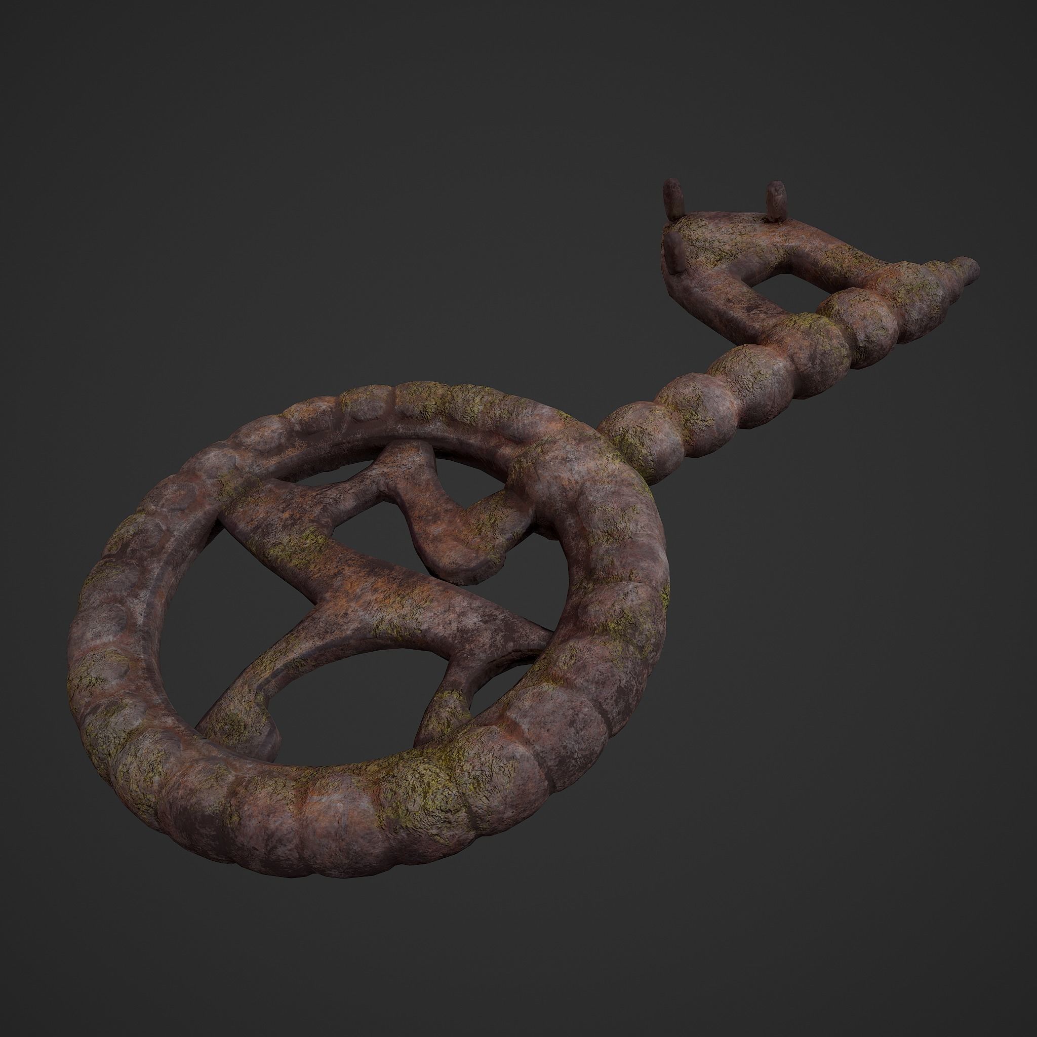Ancient Medieval Key 3D model_12