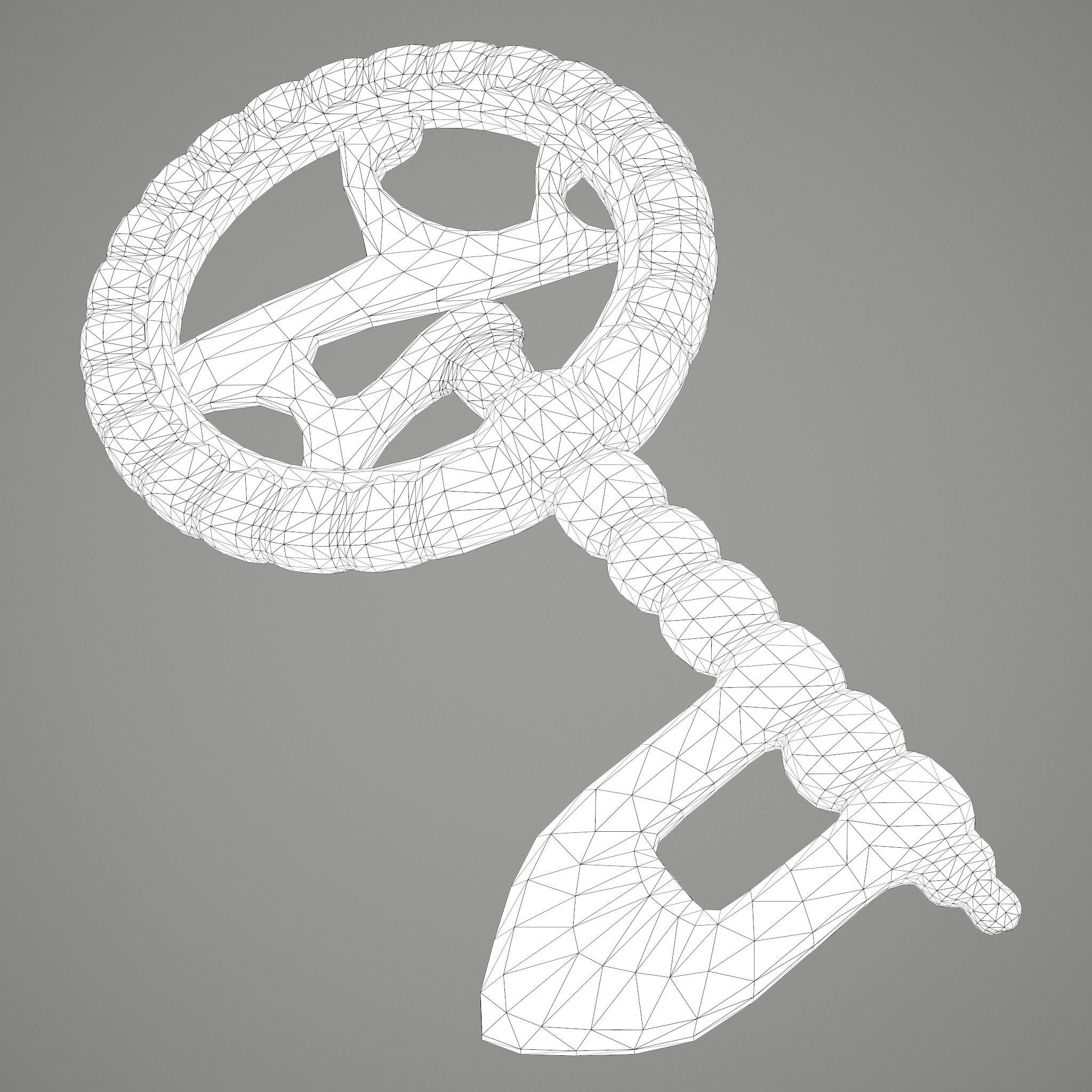 Ancient Medieval Key 3D model_33