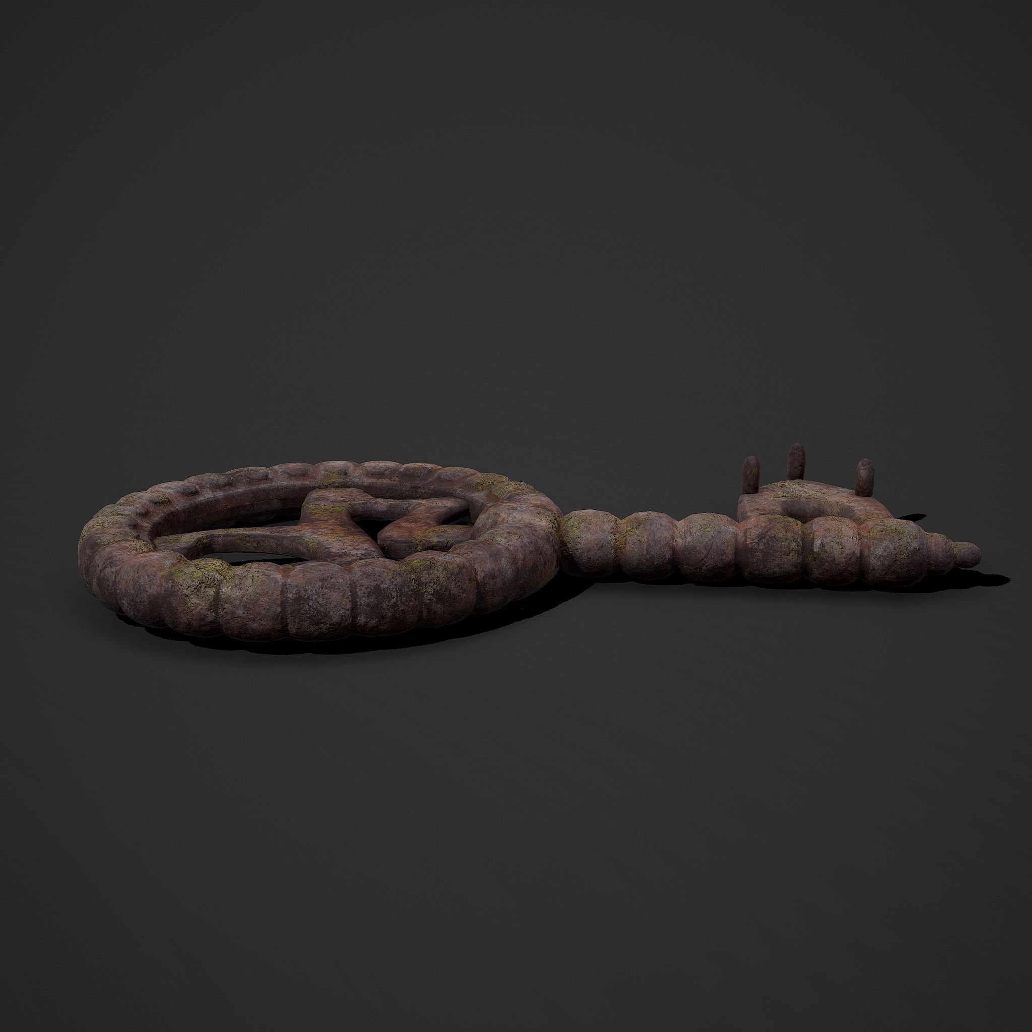 Ancient Medieval Key 3D model_5