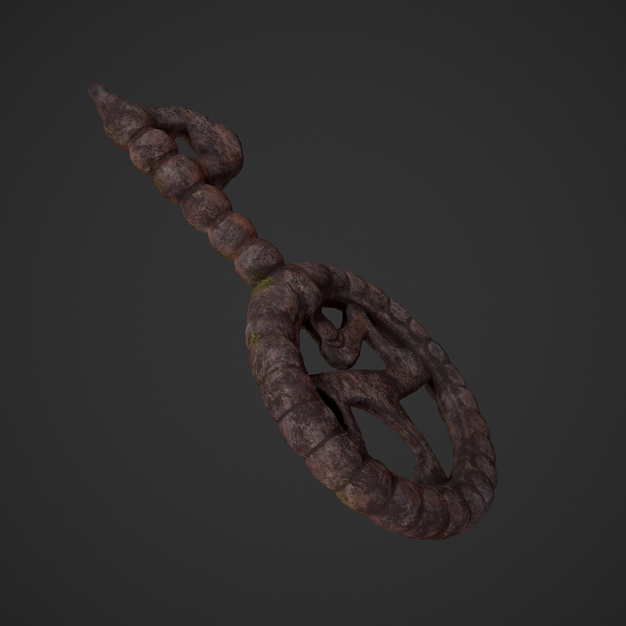 Ancient Medieval Key 3D model_25