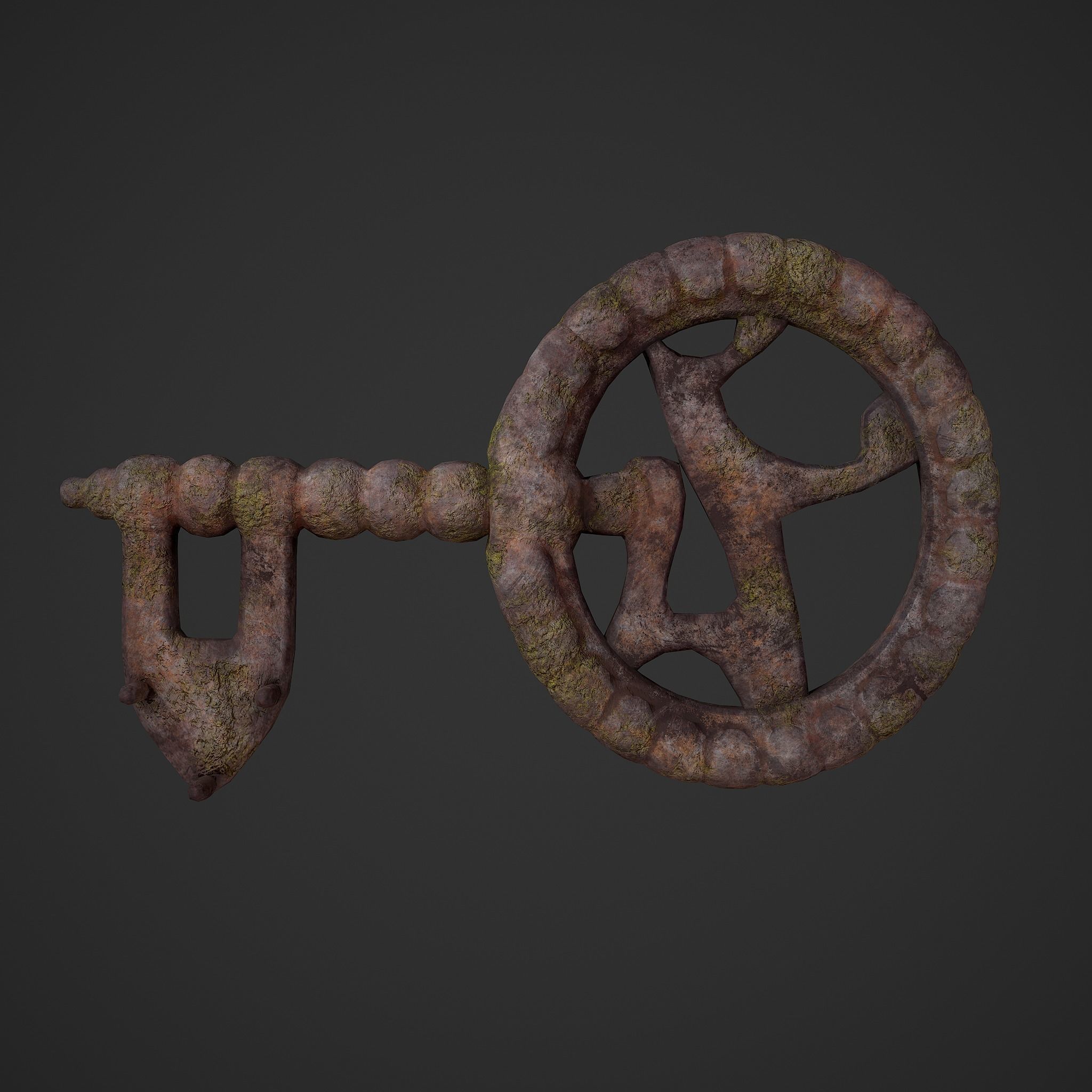 Ancient Medieval Key 3D model_20