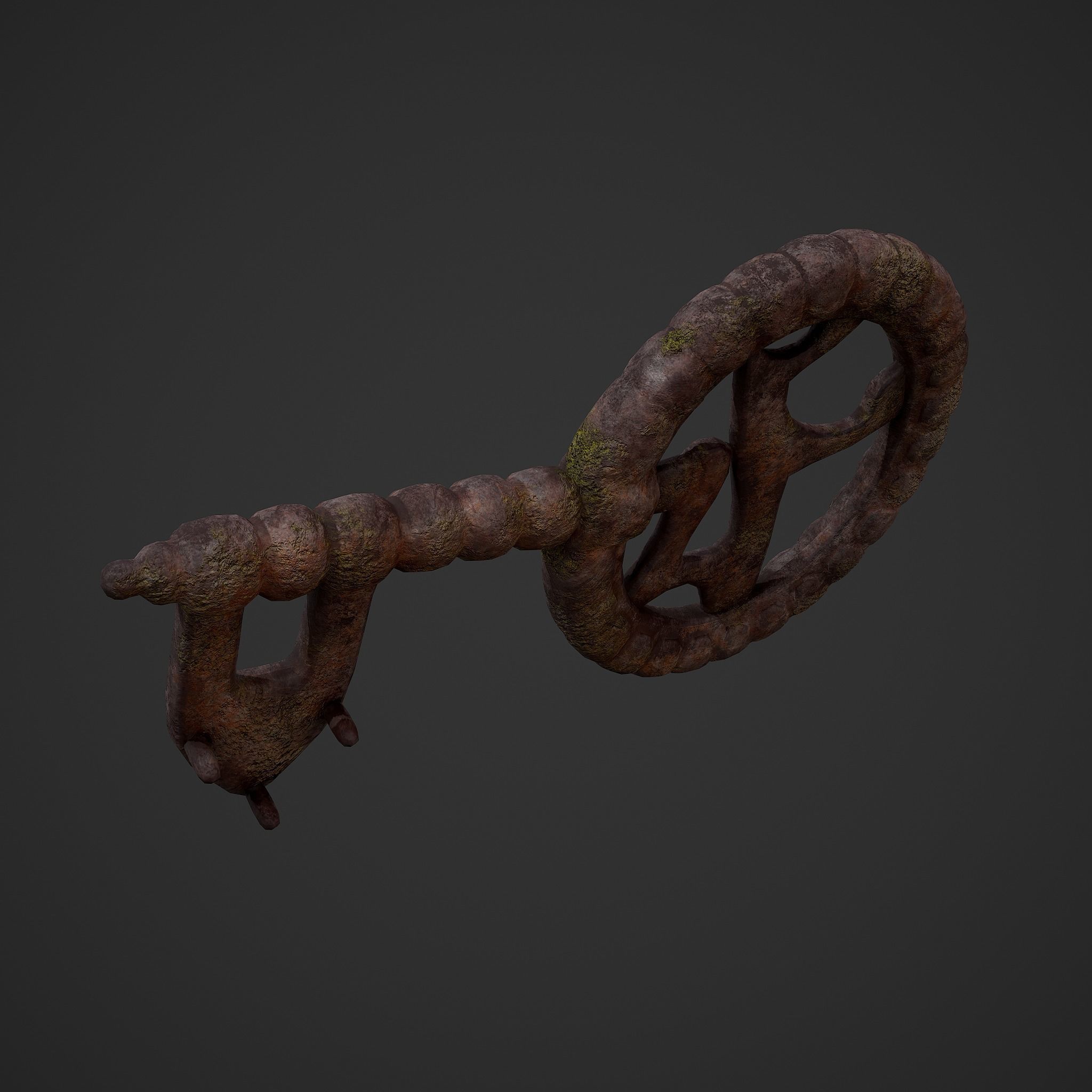 Ancient Medieval Key 3D model_24