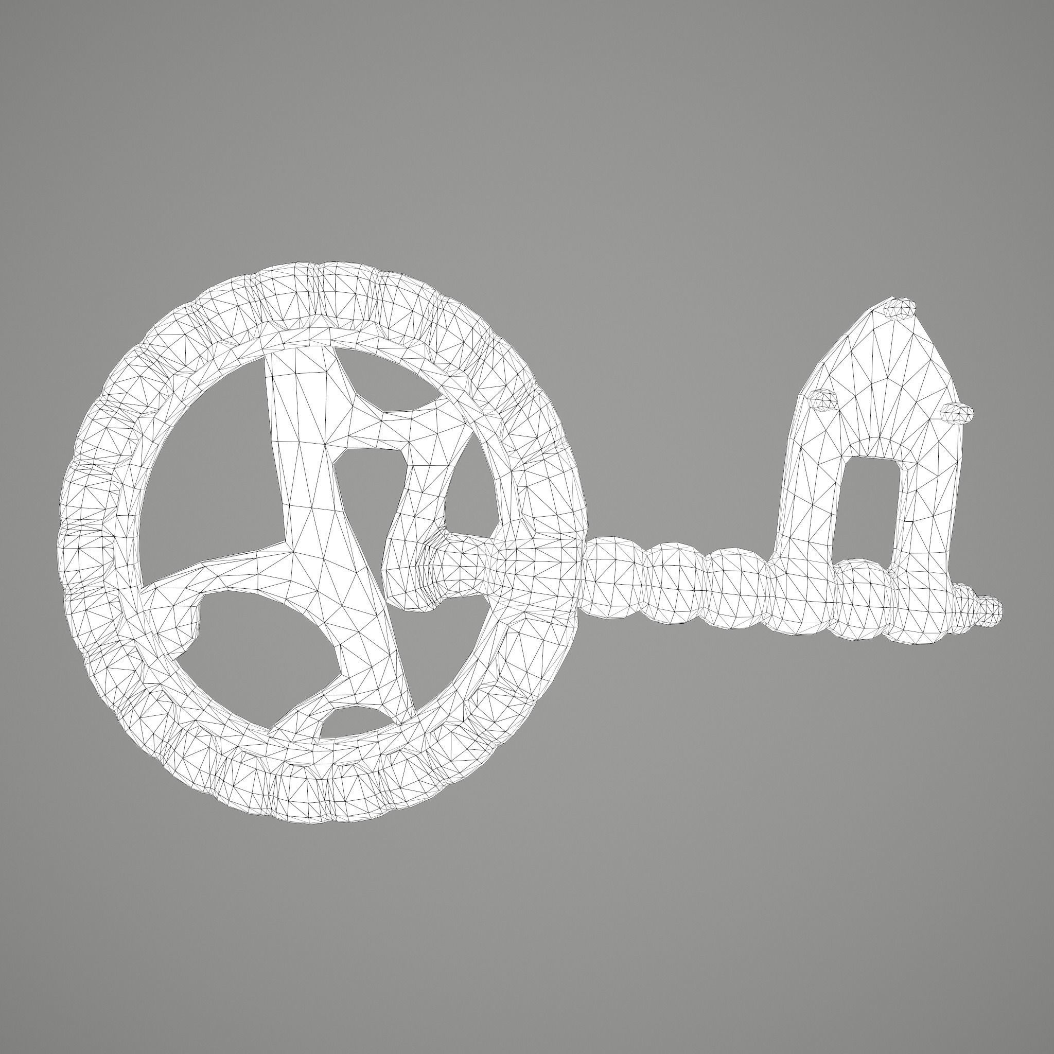 Ancient Medieval Key 3D model_31